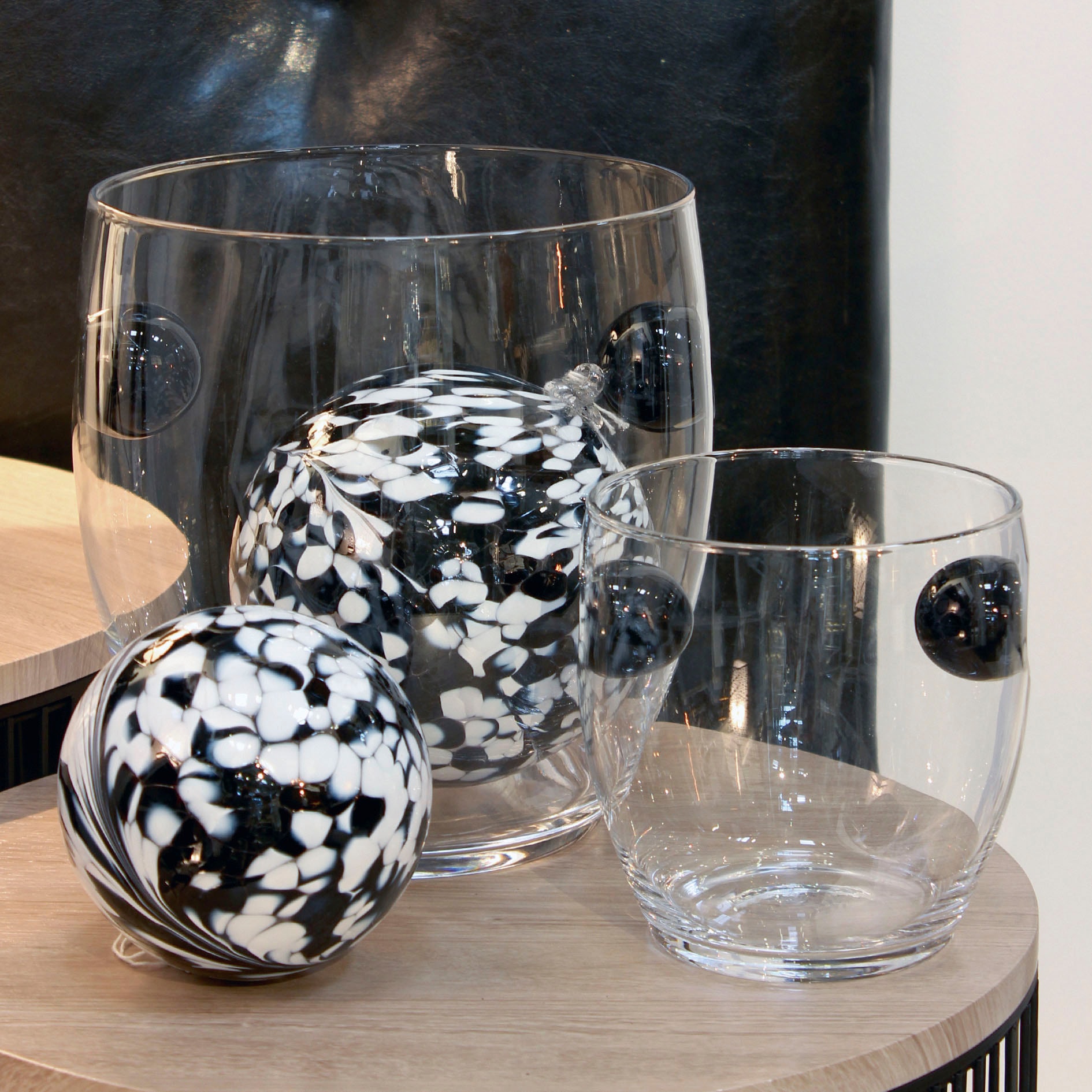 GILDE Tischvase »Kuno, Vase mit kugelförmigen Einbuchtungen«, (1 St.), dekorative Vase aus Glas, Blumenvase