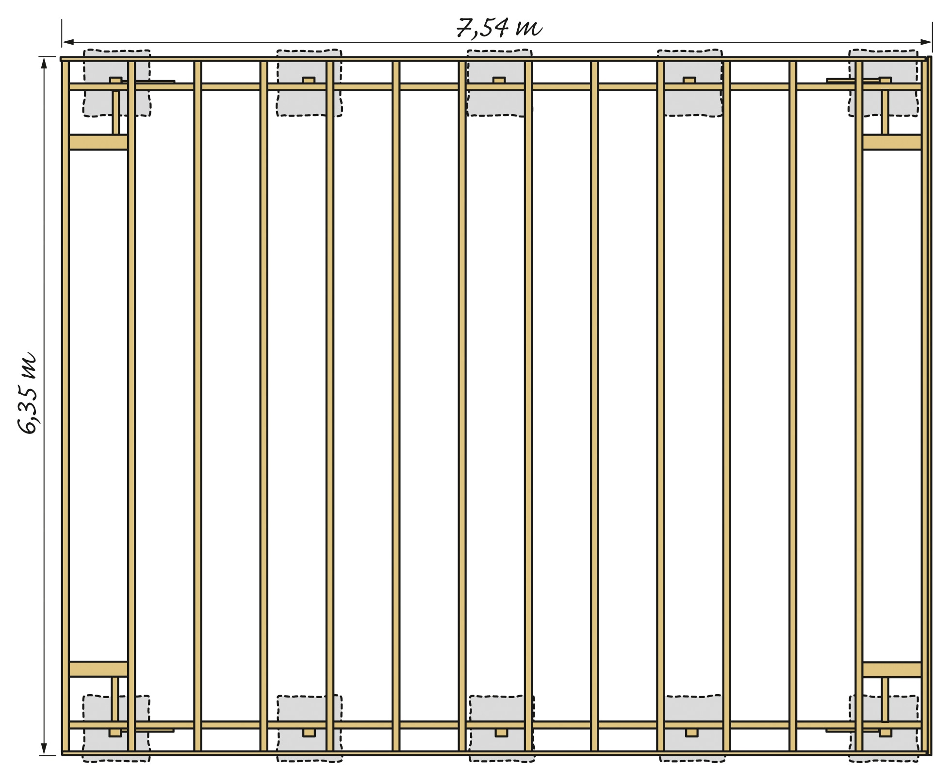 Kiehn-Holz Doppelcarport »KH 330 / KH 331«, Holz, 561 cm, weiß, Stahl-Dach, versch. Farben