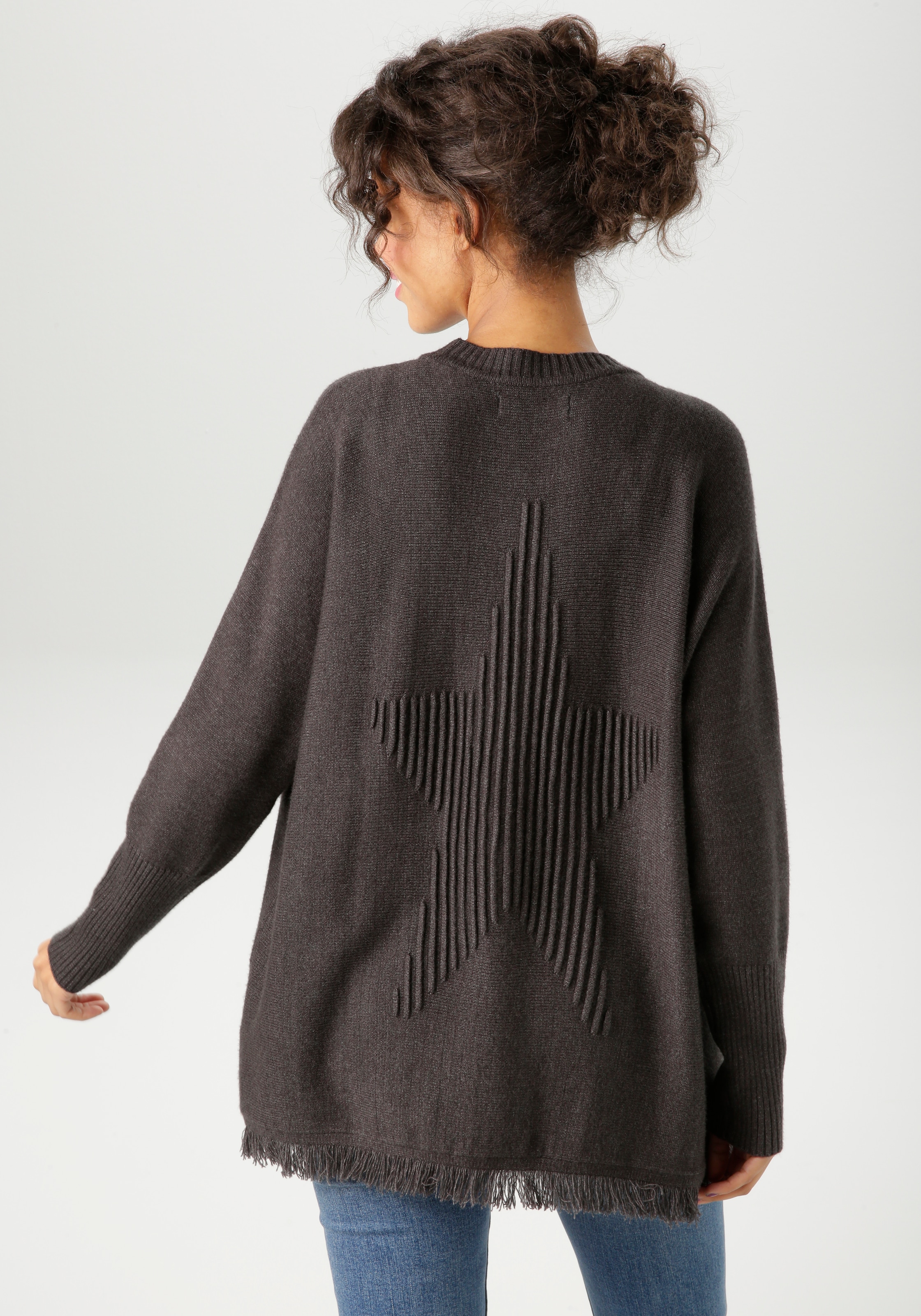 Aniston CASUAL Strickpullover, mit eingestricktem Stern im Rücken - NEUE KOLLEKTION