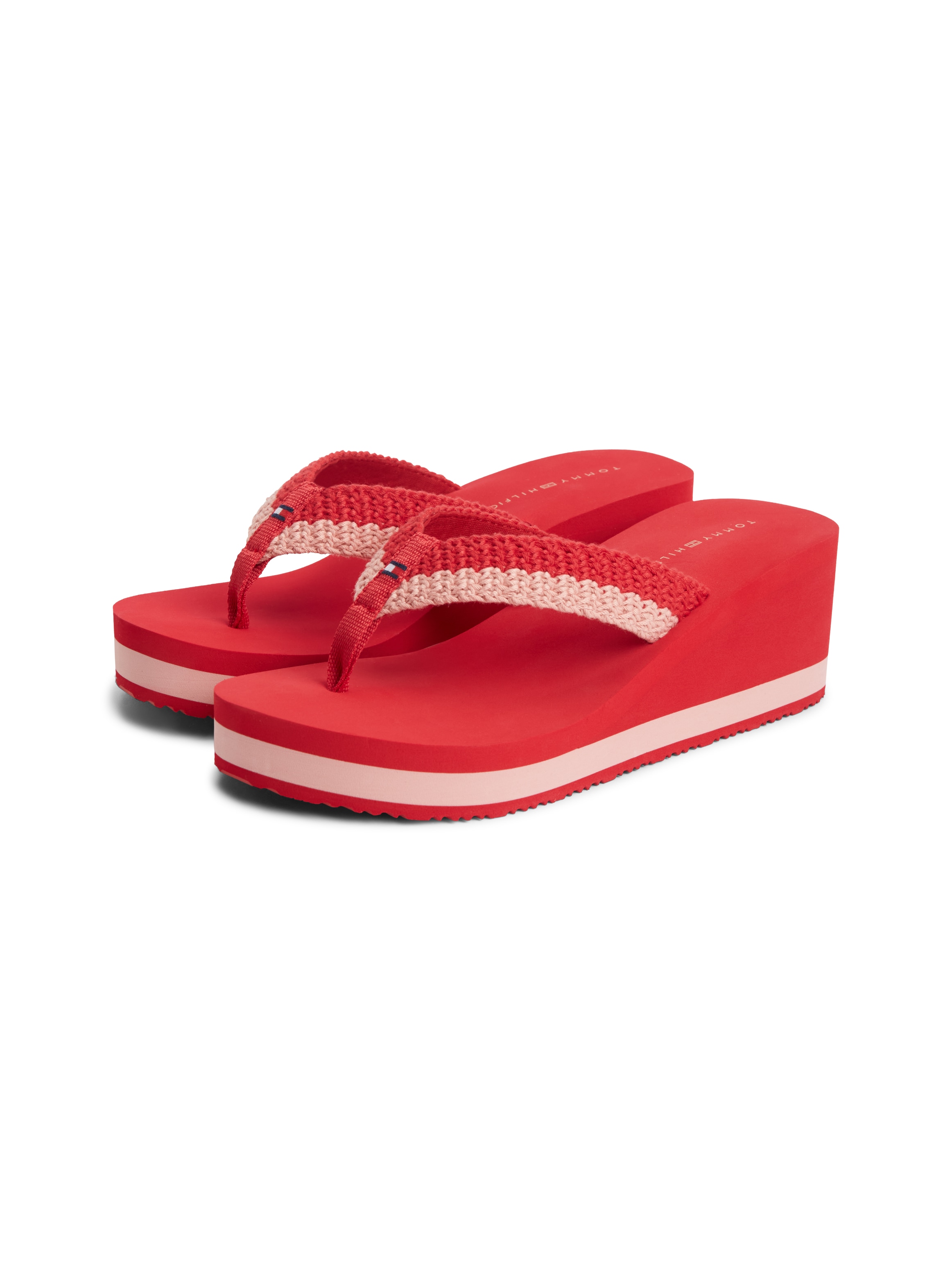 Tommy Hilfiger Dianette »TH WEDGE CROCHET SUMMER SANDAL«  Sommerschuh, Zehentrenner in sommerlicher Häkeloptik