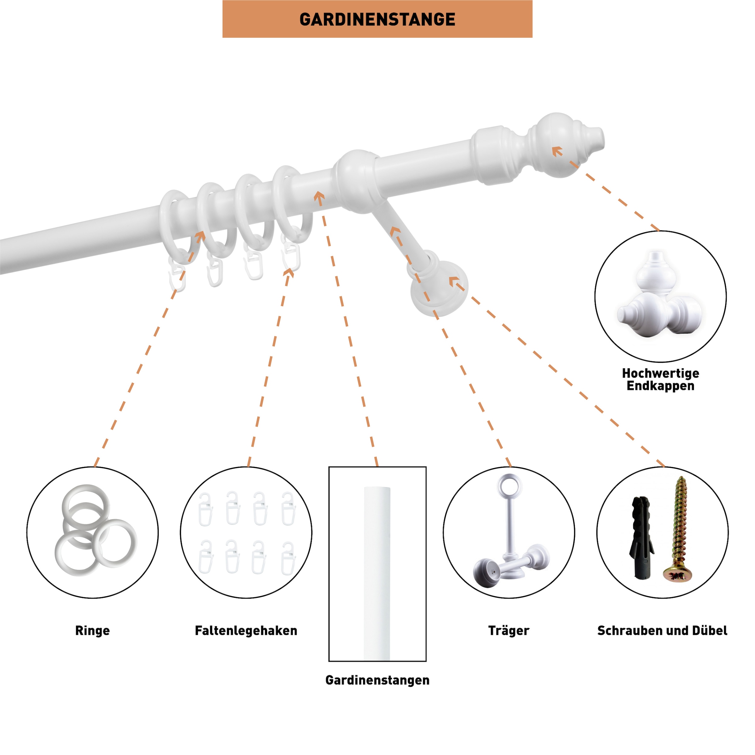 SN DECO GROUP Gardinenstange »Filigrano«, 1 läufig-läufig, Fixmaß