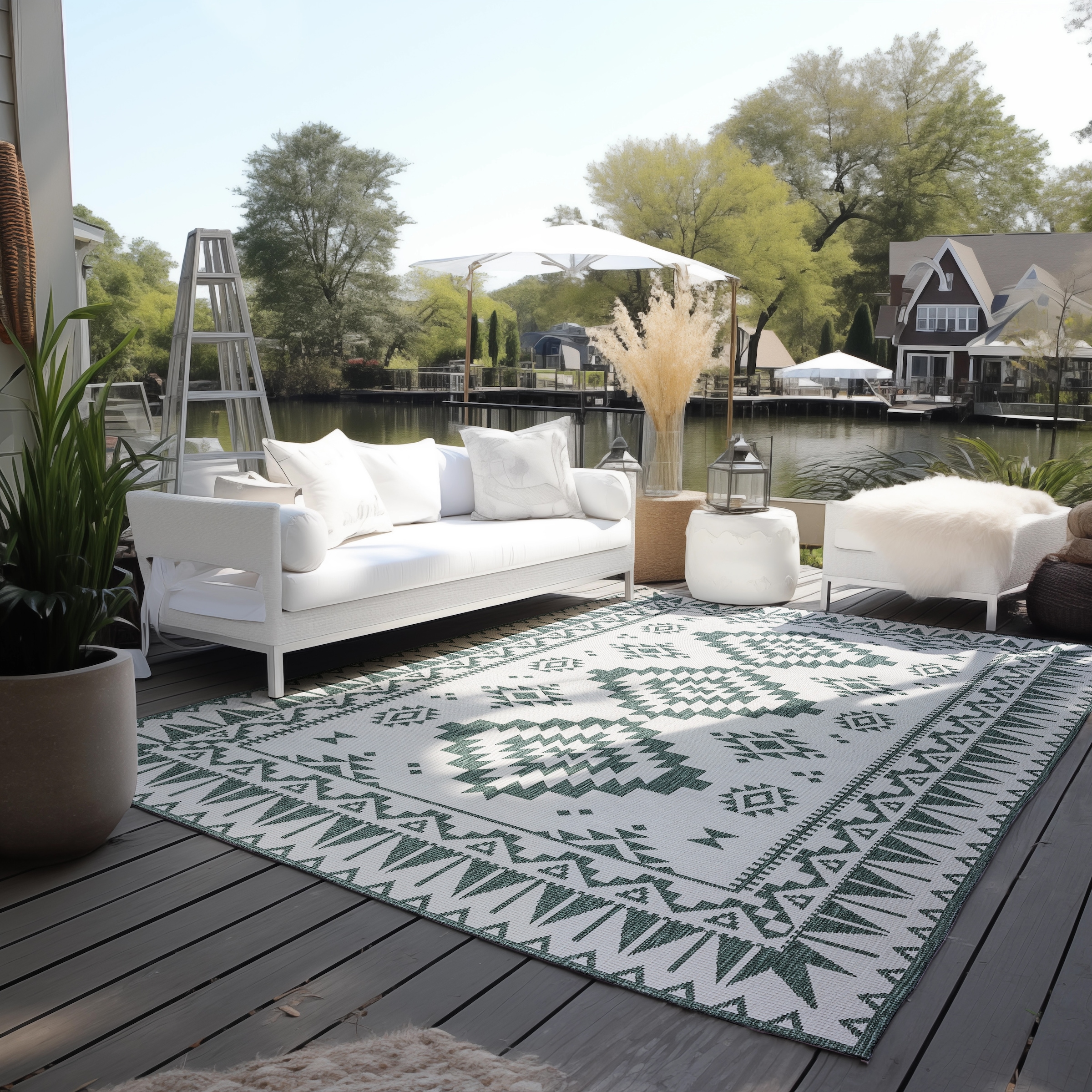 ELLE DECORATION Teppich »Dynamic, In- und Outdoor, Wendbar«, rechteckig, 5 mm Höhe, Flachgewebe, In-&...