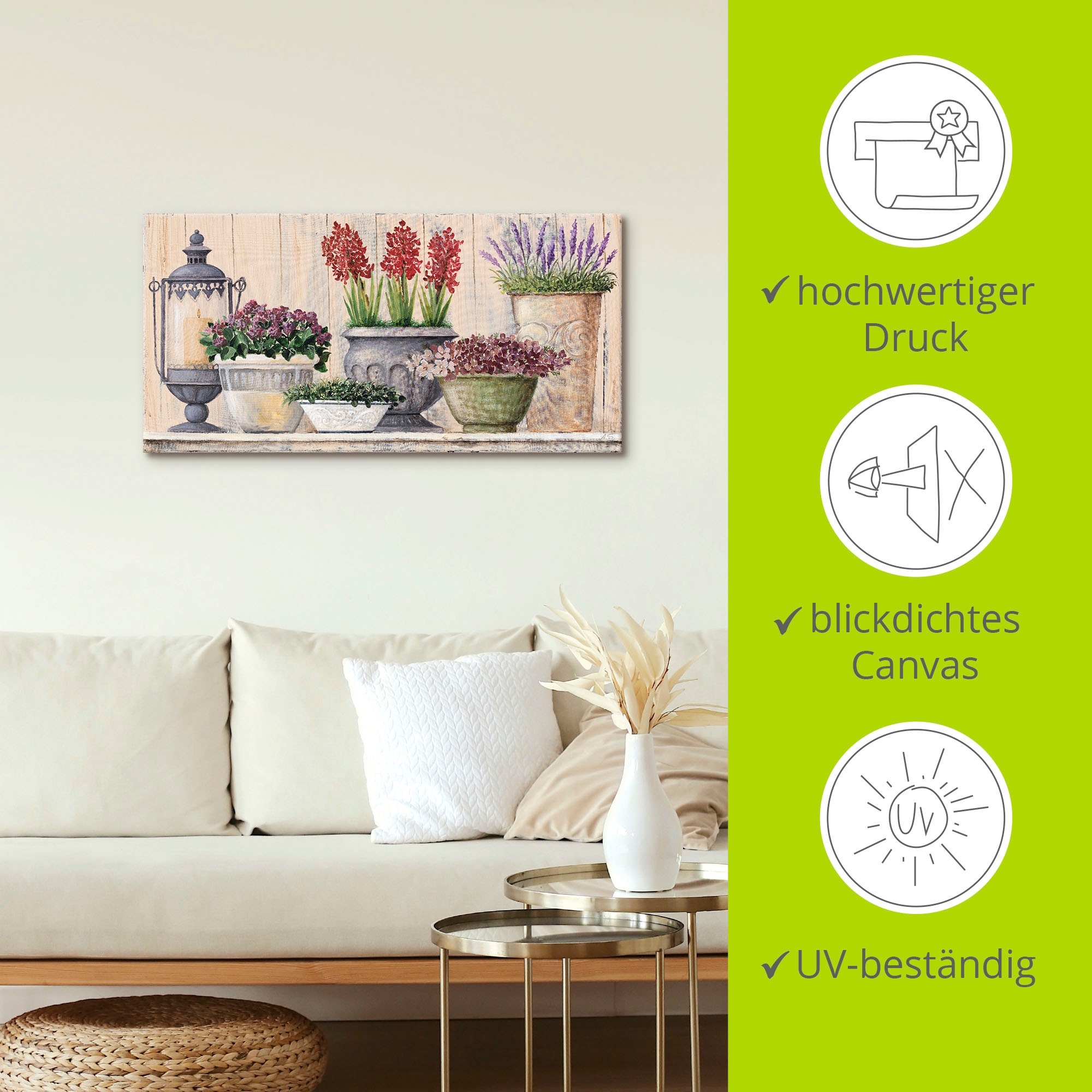 Artland Leinwandbild »Antike Komposition_hell« Vasen & Töpfe 1 Stk. tlg. auf Holzrahmen gespannt