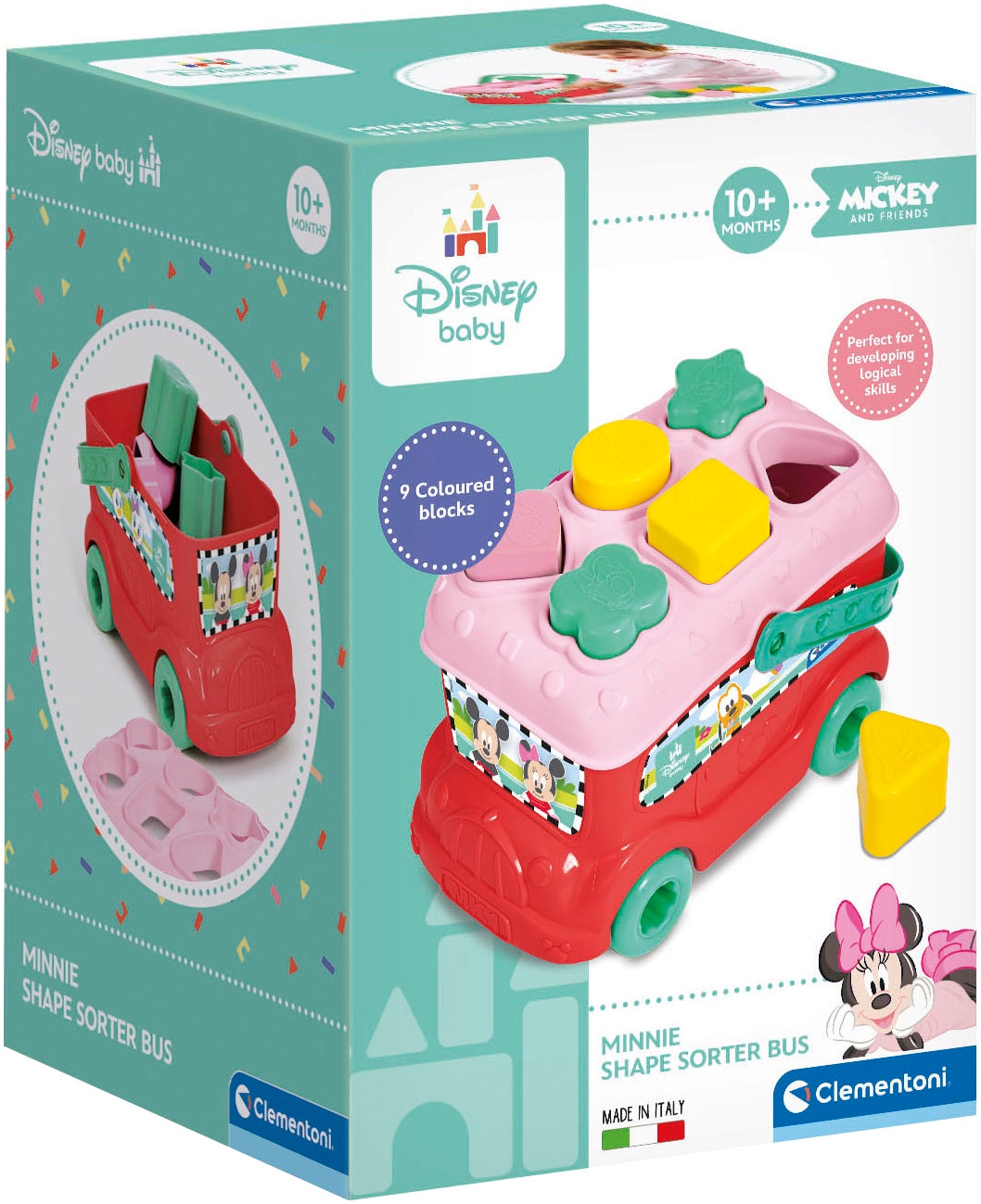 Clementoni® Steckspielzeug »Baby Clementoni, Disney Baby Minnie Sortierbus«, (10 tlg.), Made in Europe