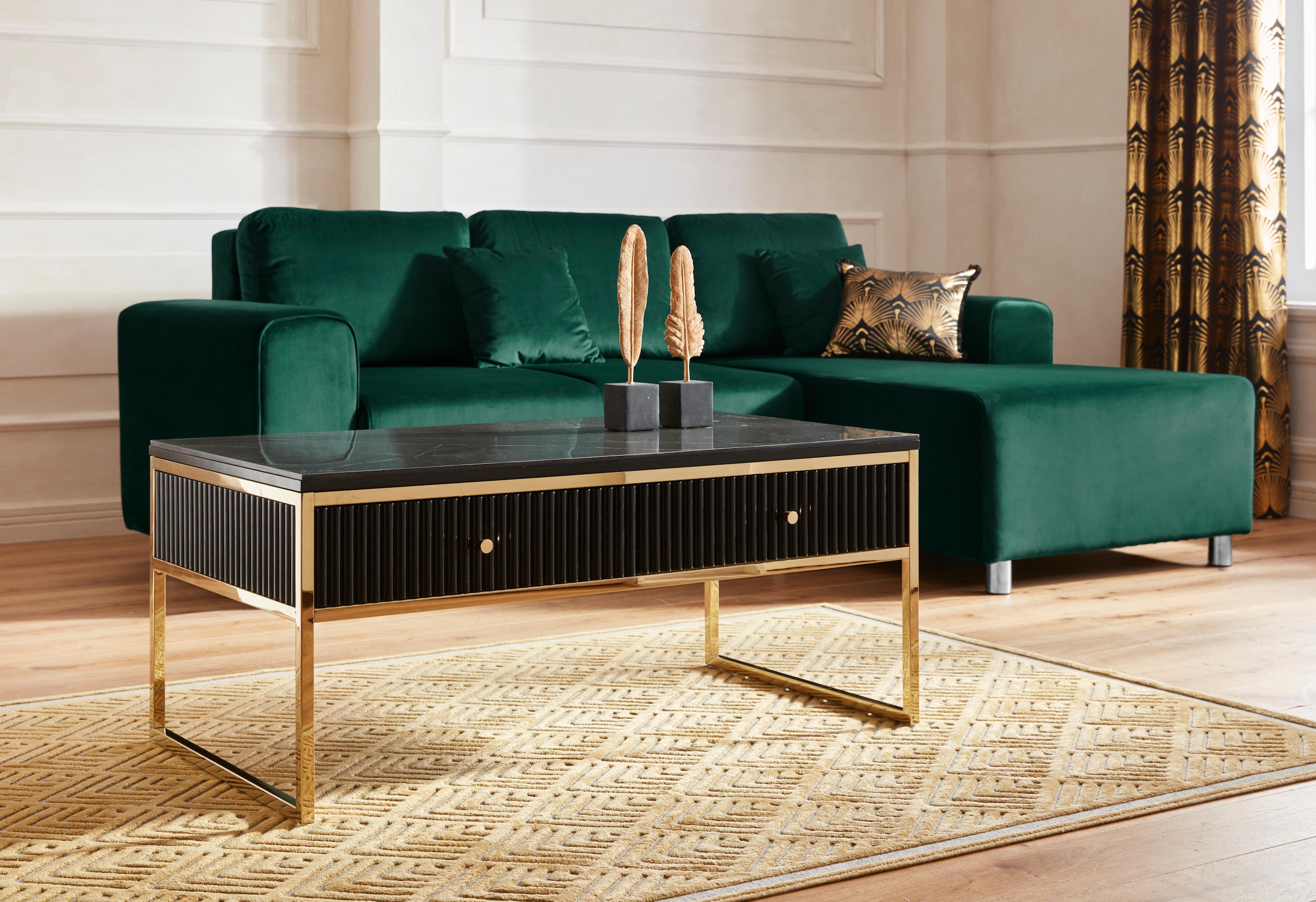 couchtisch schwarz gold