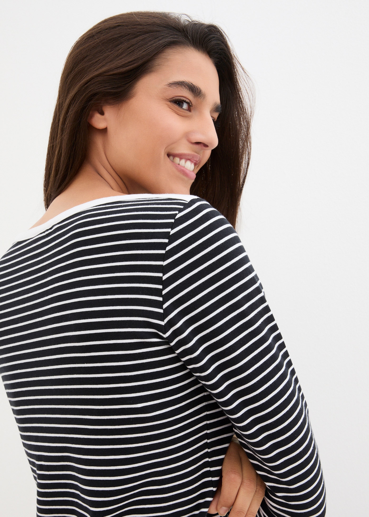 bonprix Langarmshirt »Langarmshirt mit reiner Baumwolle« Langarmshirt mit reiner Baumwolle