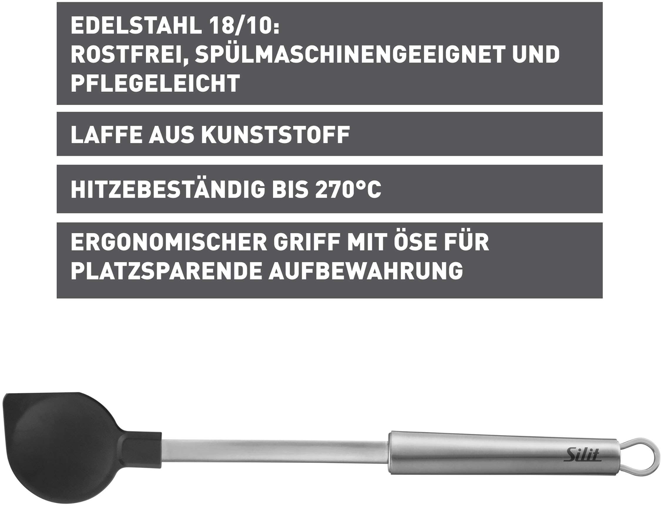 Silit Kochlöffel »Classic Line«, (1 tlg.), Kochlöffel 34 cm, für Antihaft-Kochgeschirr, hitzebeständig bis 260°C
