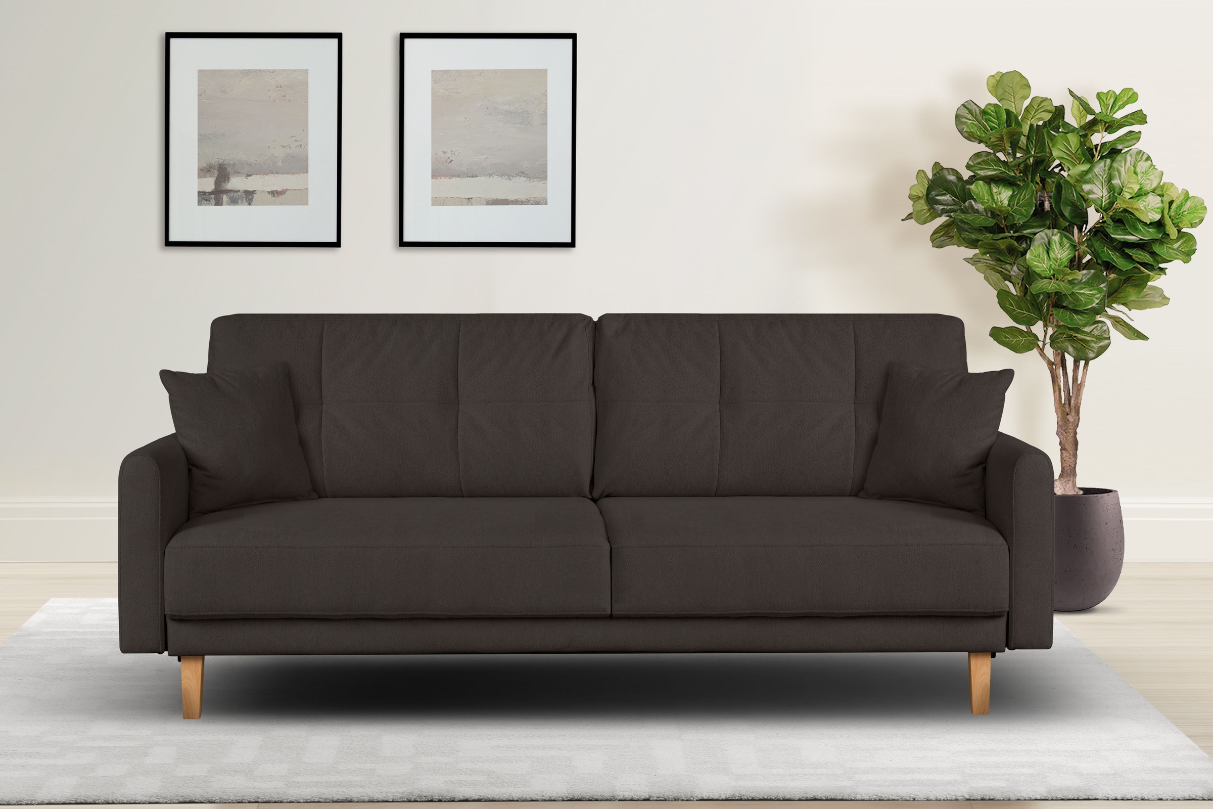 Home affaire 2-Sitzer »TRIPLO mit Wellenunterfederung, Maße B/T/H: 165/100/89 cm« Sofa mit Steppung im Rückenbereich, incl. Rückenkissen und Zierkissen