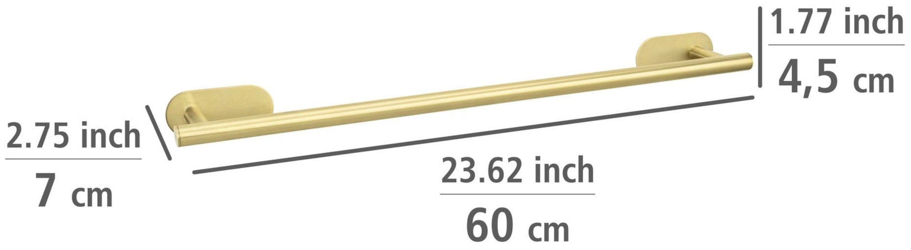WENKO Handtuchstange »Turbo-Loc® Uno Orea«, Befestigen ohne Bohren