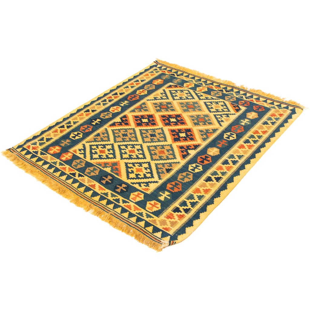 morgenland Wollteppich »Kelim - Oriental quadratisch - 102 x 95 cm - gelb«, quadratisch