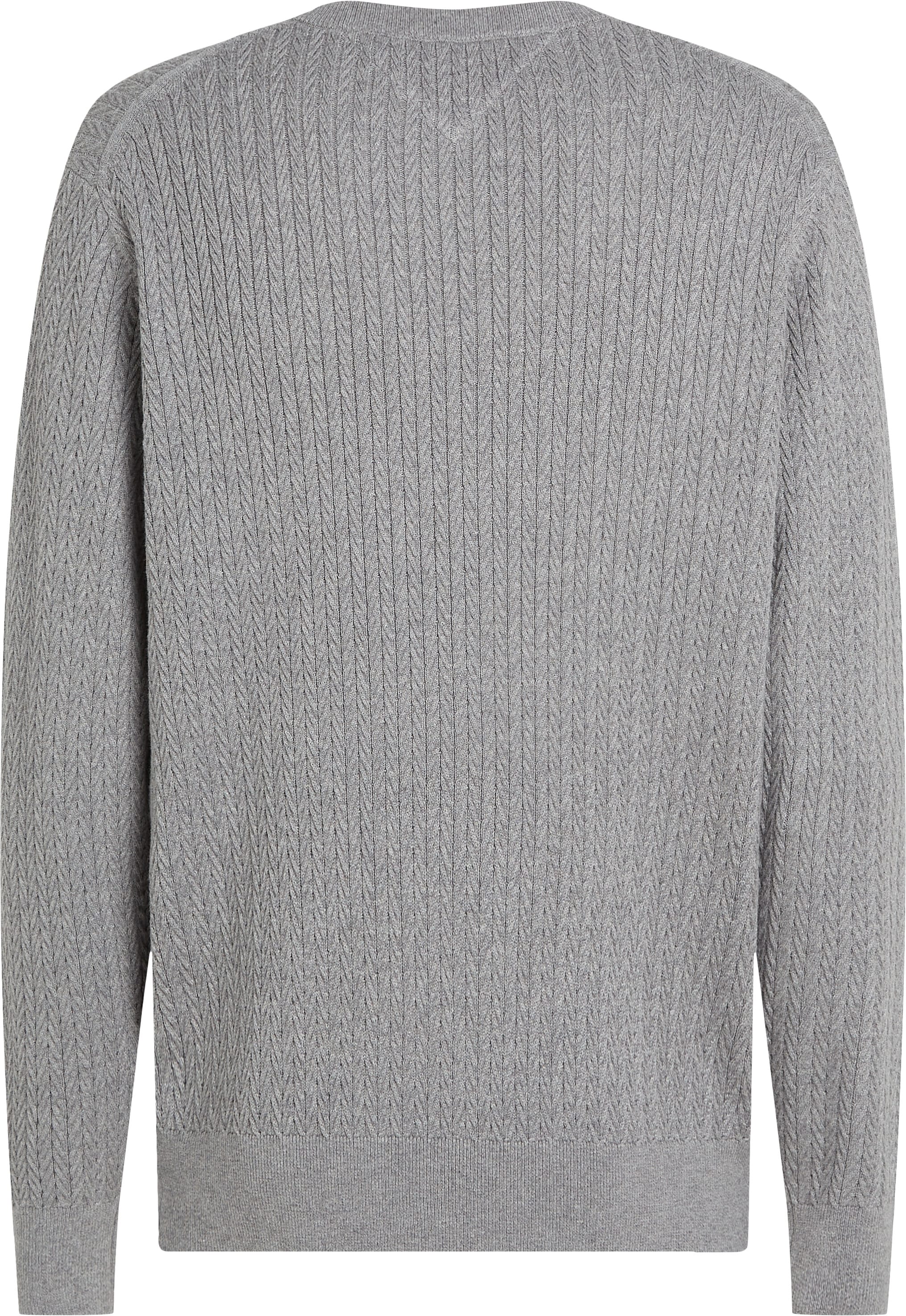 Tommy Hilfiger Strickpullover »HERRINGBONE STRUCTURE C NK«, mit Zopfmuster