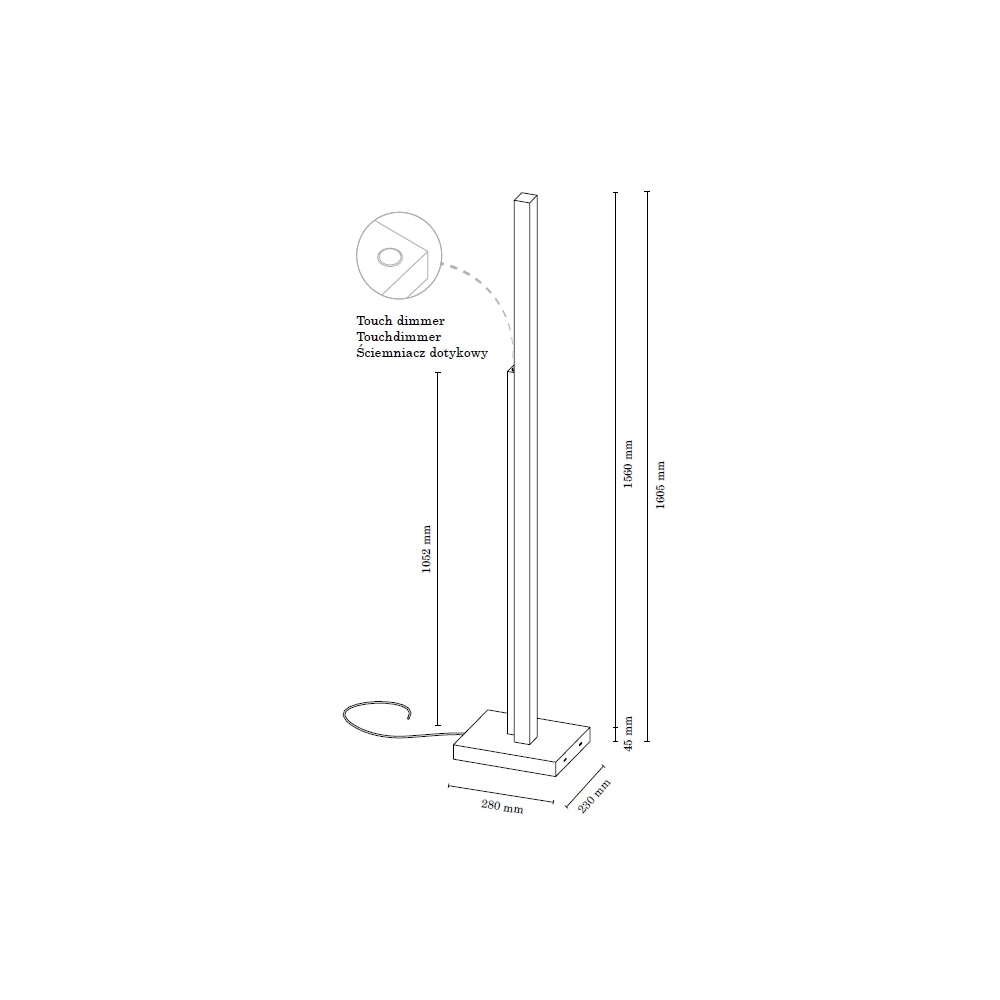 SPOT Light Stehlampe »SOHO«, 2 flammig, Leuchtmittel LED-Modul | LED fest integriert, integriertes 24V-LED-Modul, mit Touch Dimmer, aus edlem Eichenholz