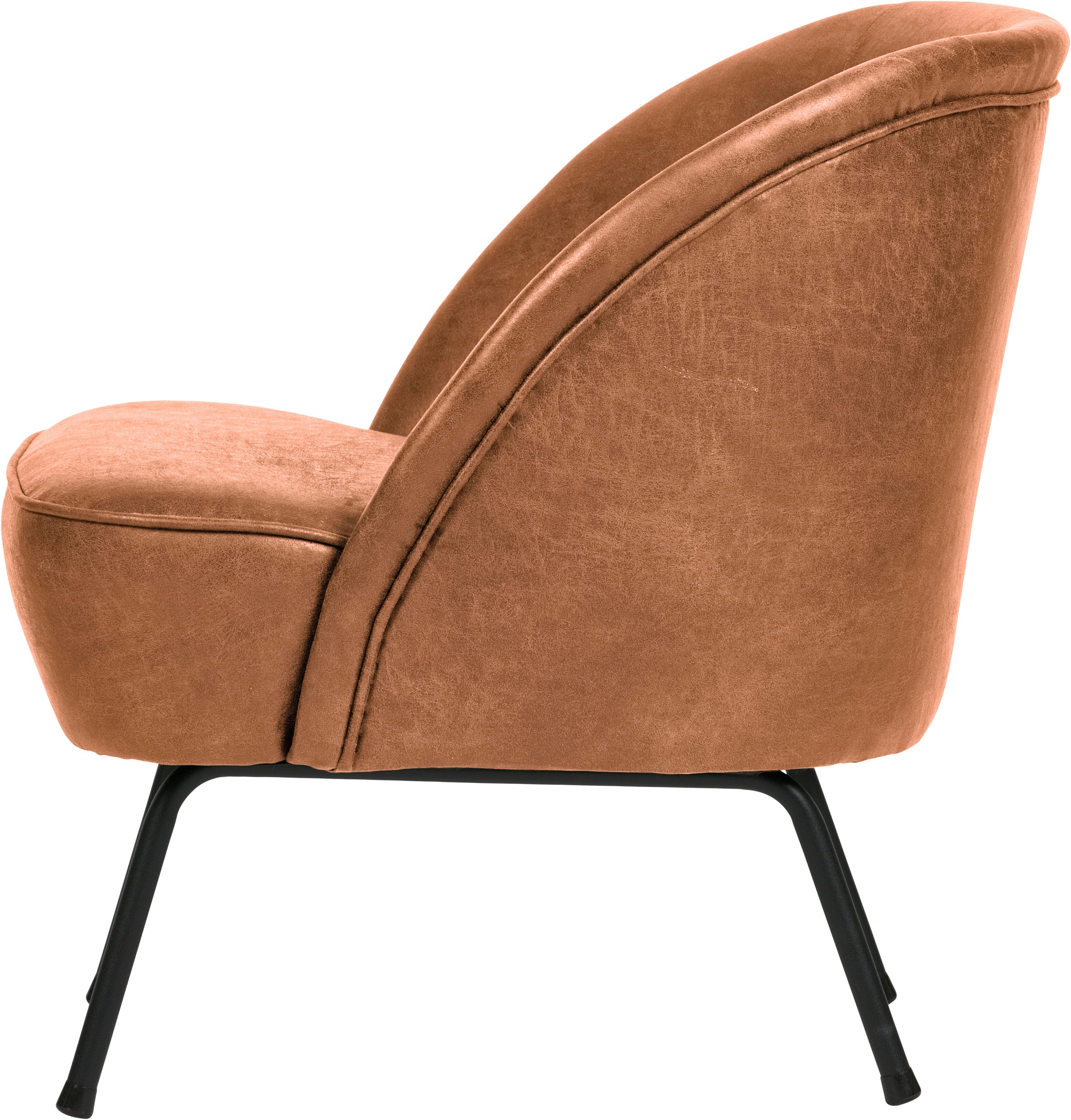 WOOOD Sessel »Vogue mit recyceltem Leder und Metallgestell B 57 x T 70 x H 69 cm« Tragkraft 90 kg, Gute Verschleißfestigkeit, pulverbeschichtetem