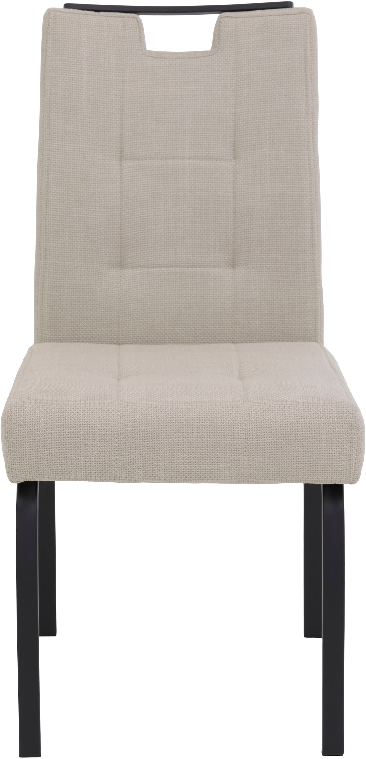HELA 4-Fußstuhl »LINZ, Esszimmerstuhl, Komfortstuhl«, (Set), 2 St., Microfaser-Webstoff, XL-Sitz,elegante Griffleiste,Komfortsitz mit Federkern,140kg belastbar
