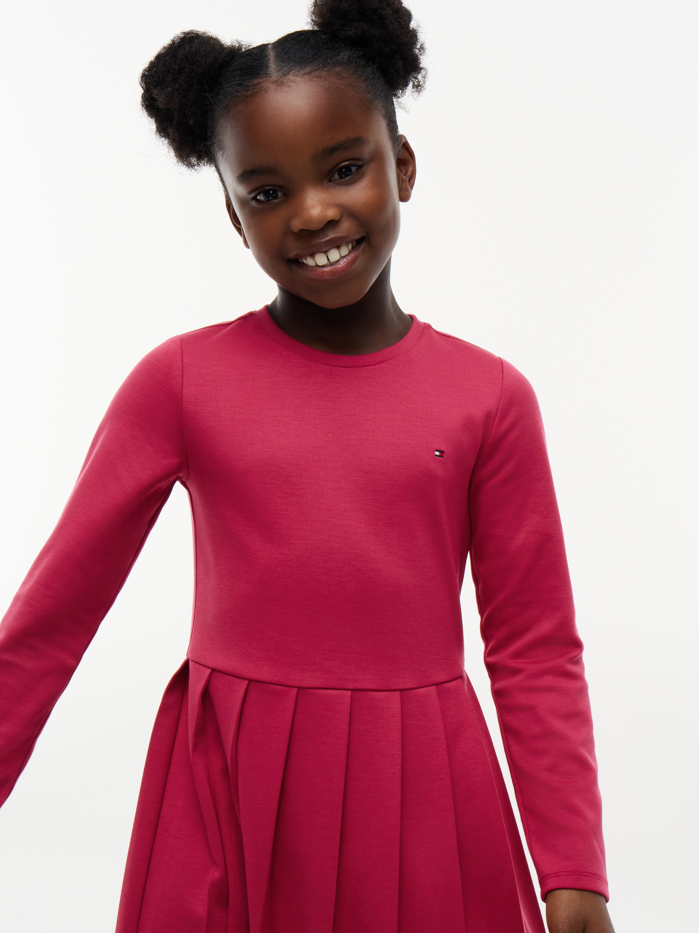 Tommy Hilfiger Skaterkleid Ohne Taschen Rundhalsausschnitt, Regular Fit, Kinder bis 16 Jahre