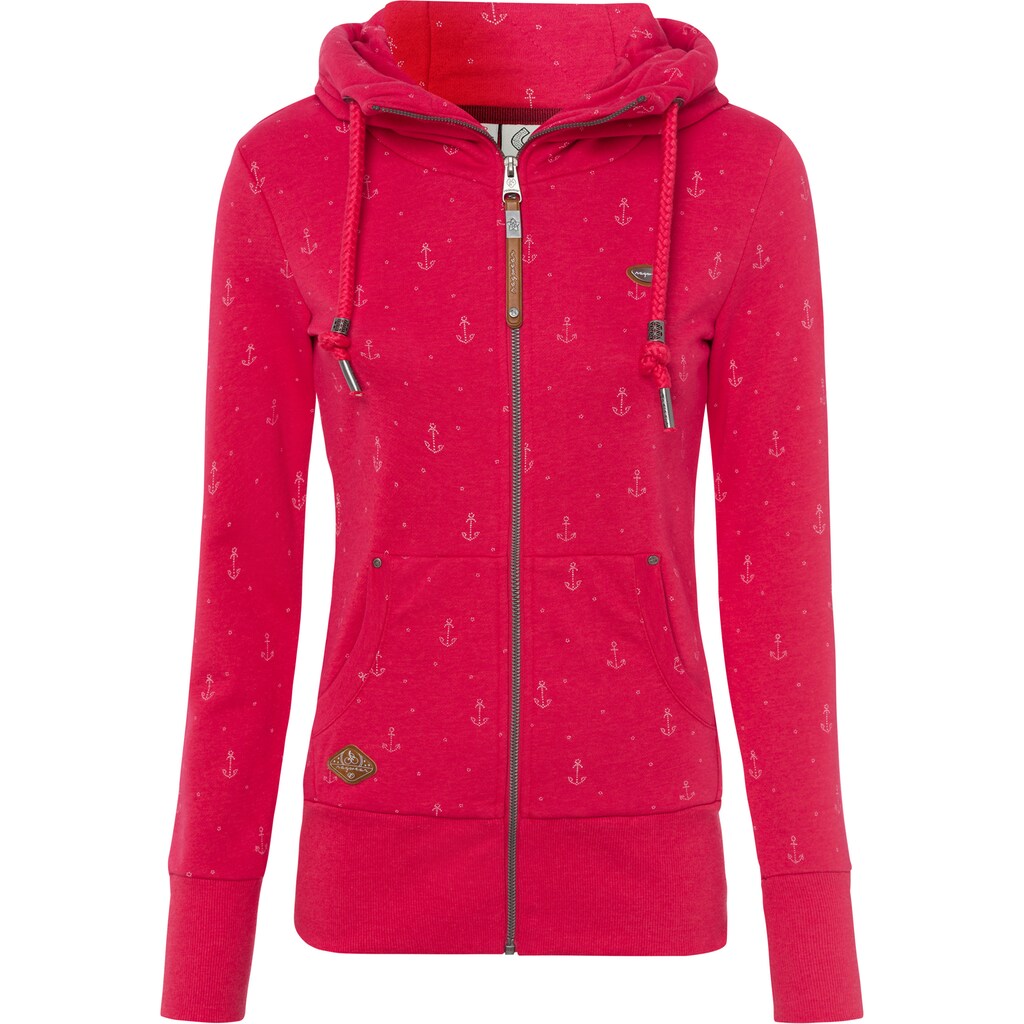 Ragwear Sweatjacke »NESKA ZIP MARINA O«, mit maritimen Allover "Anker"-Druck