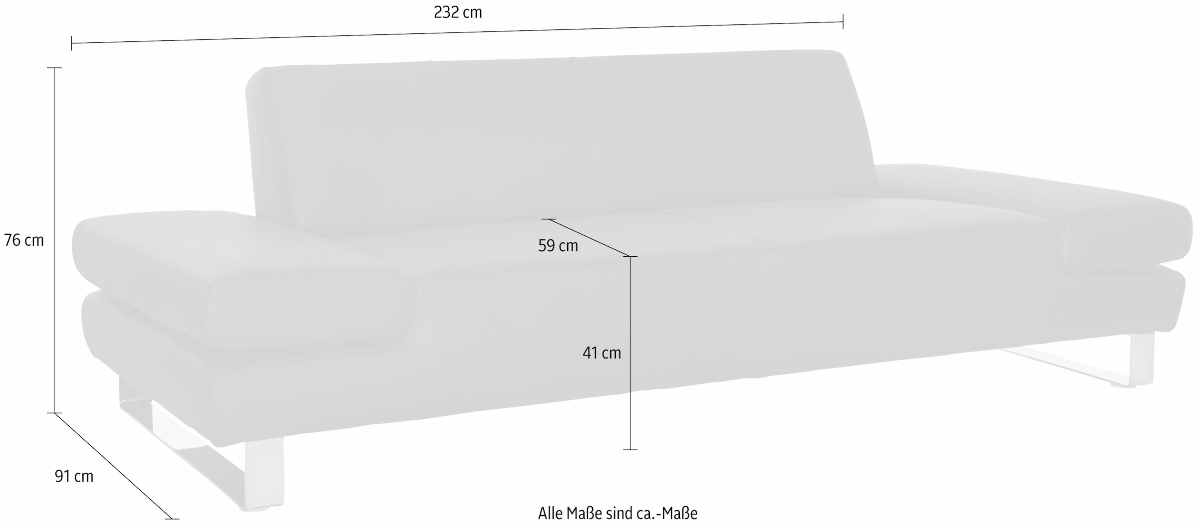 W.SCHILLIG 3-Sitzer »taboo«, mit Normaltiefe, inklusive  Armlehnenverstellung OTTO Online Shop