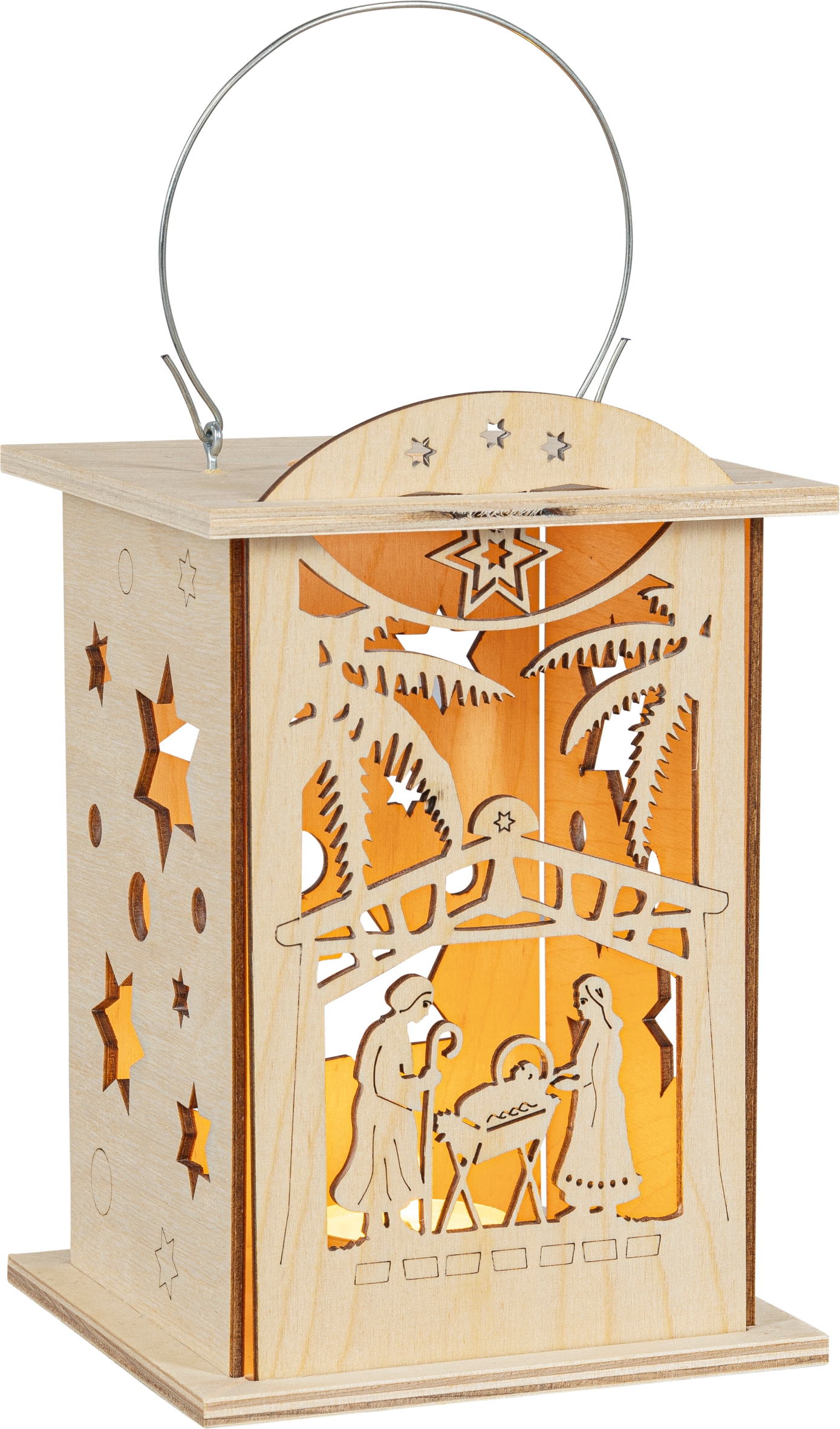 Saico Original LED Laterne »Christi Geburt, warmweiß für Batteriebetrieb« LED-Modul Nutzung mit Teelicht oder LED-Stripe, BxHxT: 16x12x12 cm, Größe...