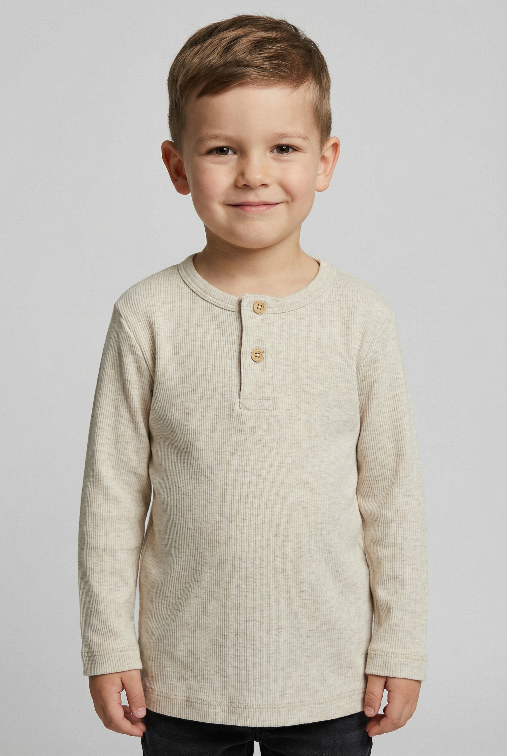 Name It Langarmshirt »NMMKAB LS TOP NOOS« Im Henley-Stil - mit kurzer Knopfleise, normal geschnitten