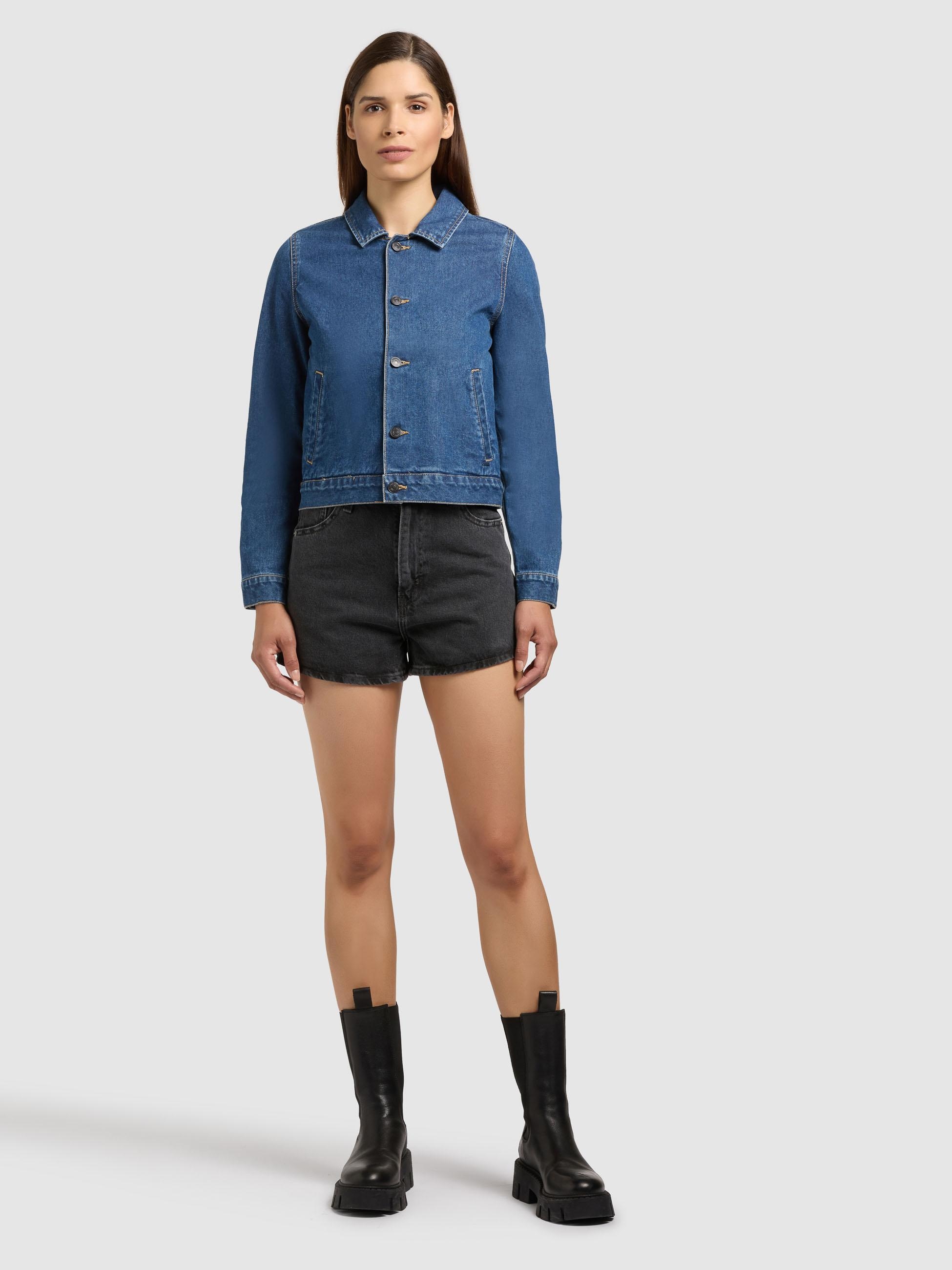 khujo Jeansjacke »Jeansjacke Renia« ohne Kapuze Moderne Damen Denim-Jacke