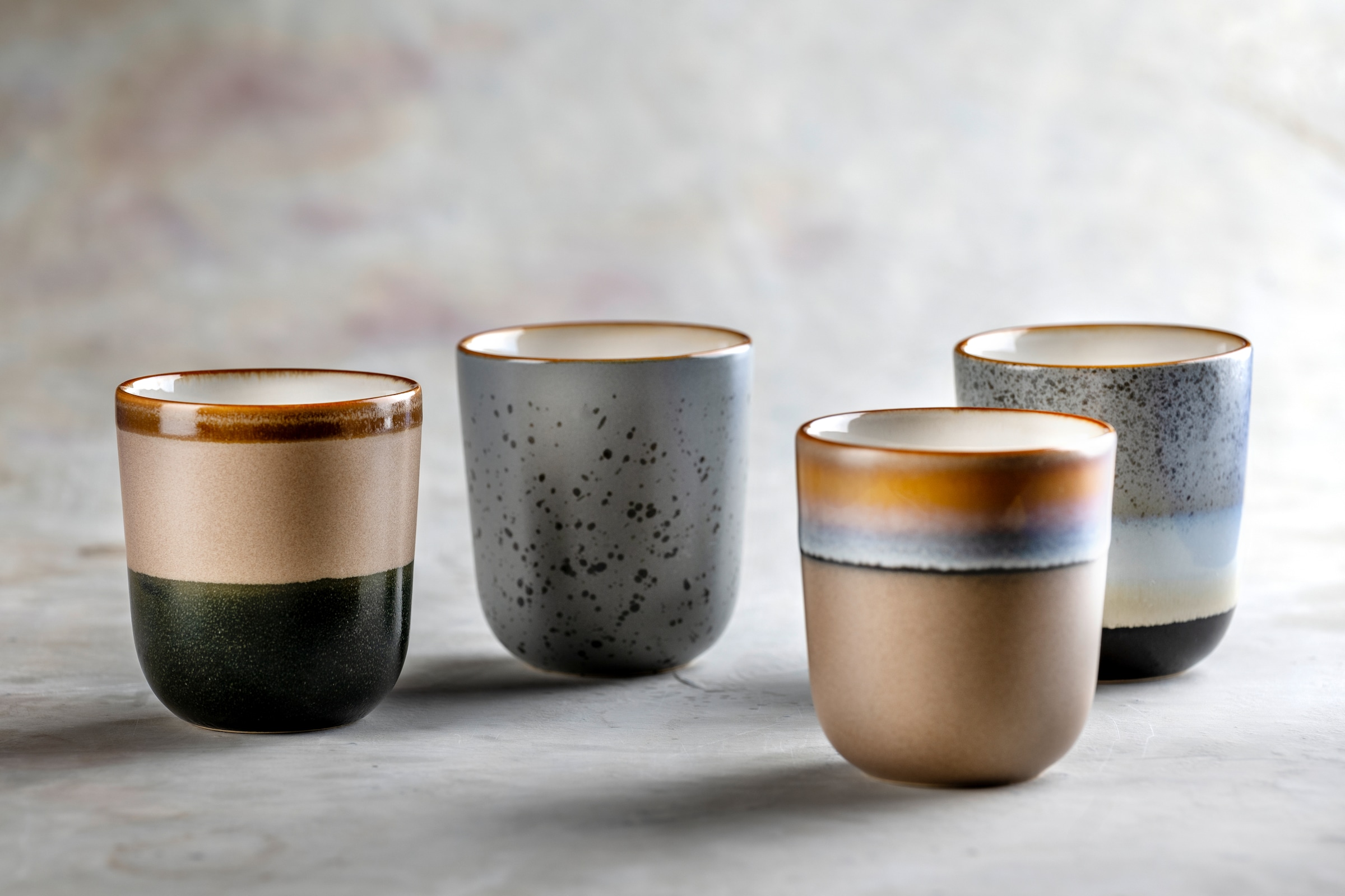 LEONARDO Becher »Keramikbecher ROMA, 4er-Set, farblich sortiert« spülmaschinengeeignet, in vier verschiedenen Farben