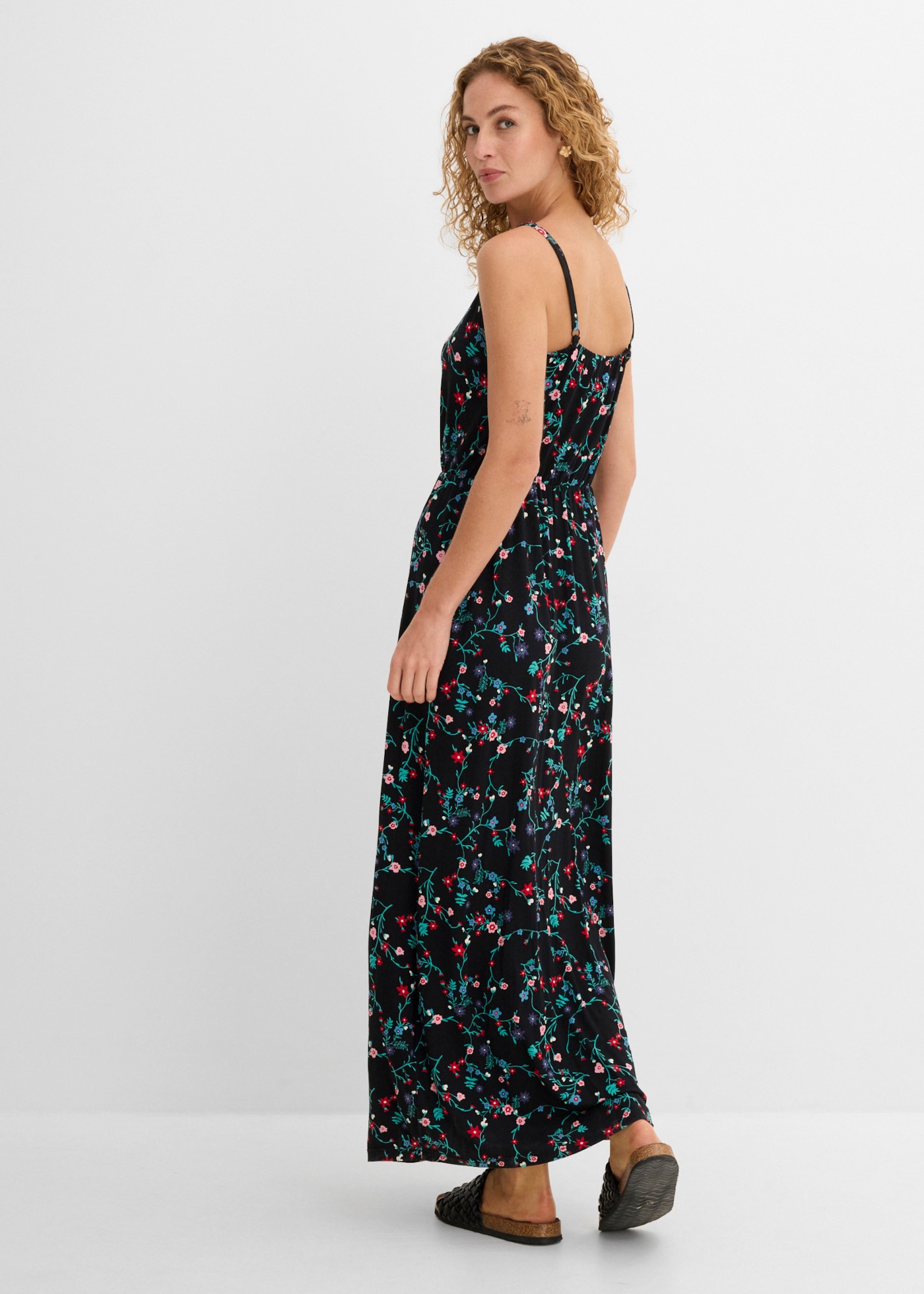 bonprix Maxikleid regular fit, ohne Ärmel, aus Viskose und Elasthan, Maxikleid-Länge