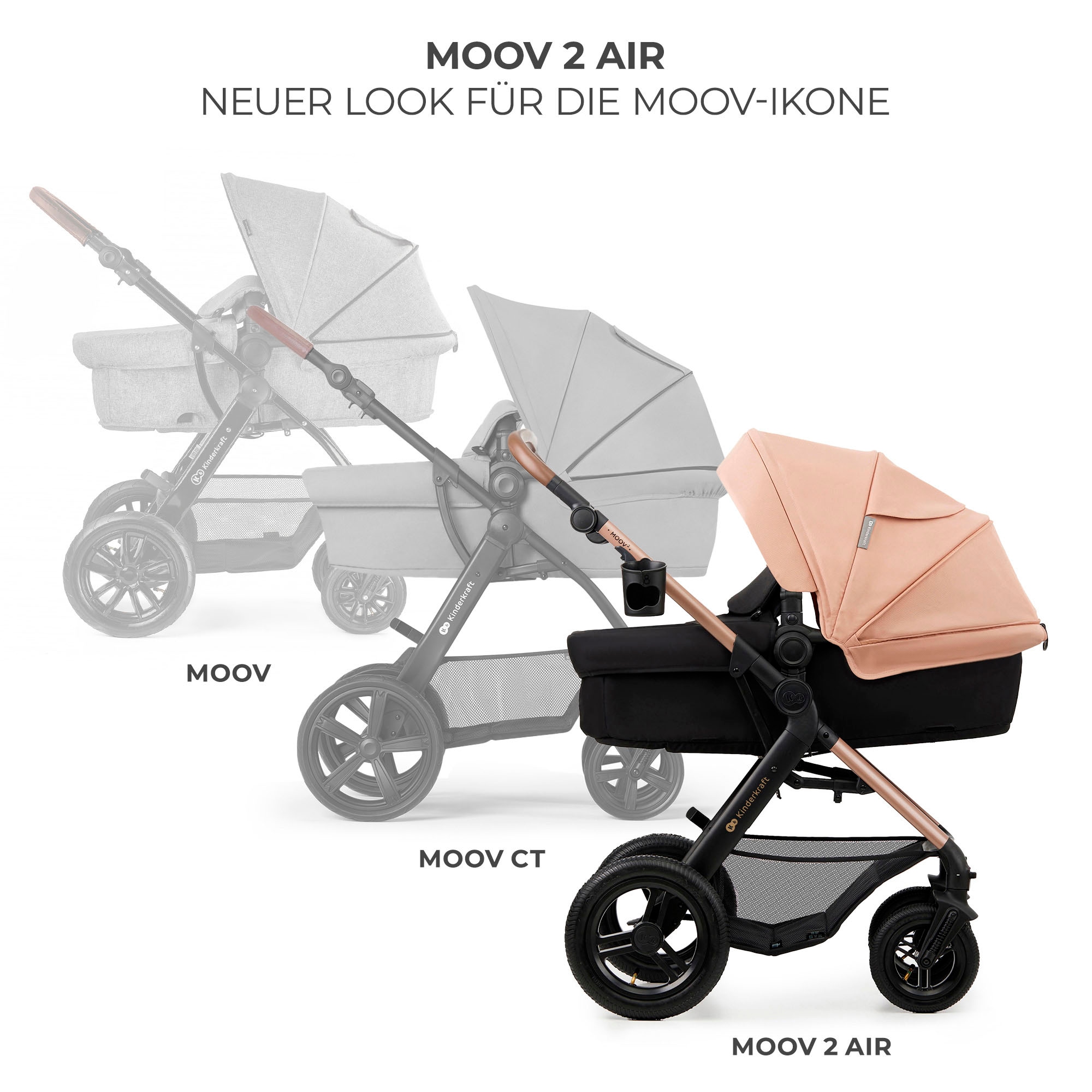 Kinderkraft Kombi-Kinderwagen »MOOV 2 4in1 AIR«, 27 kg, mit Luftreifen