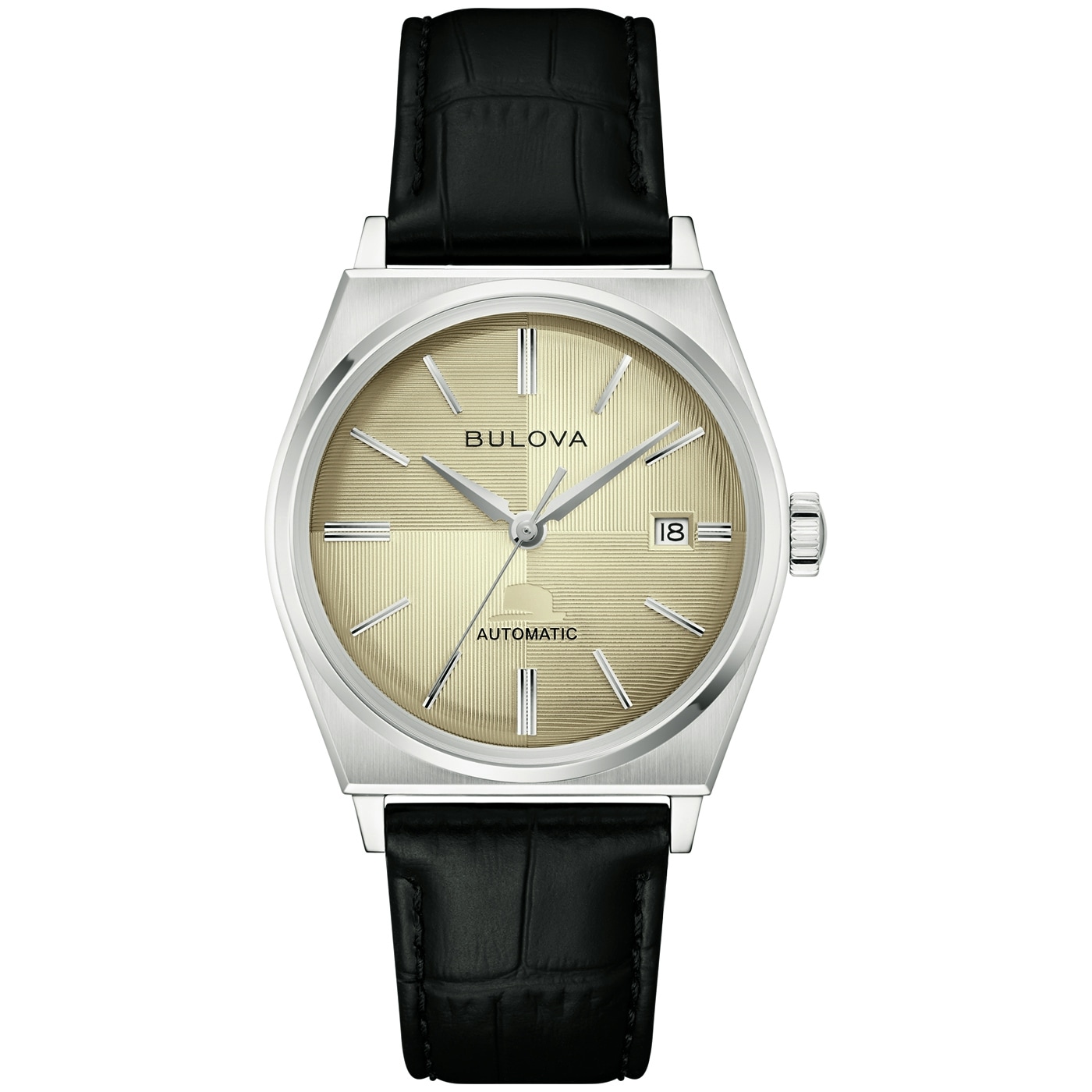 Bulova Mechanische Uhr »Bulova Frank Sinatra« Armbanduhr, Damenuhr, Herrenuhr, Lederarmband, analog, Big Date