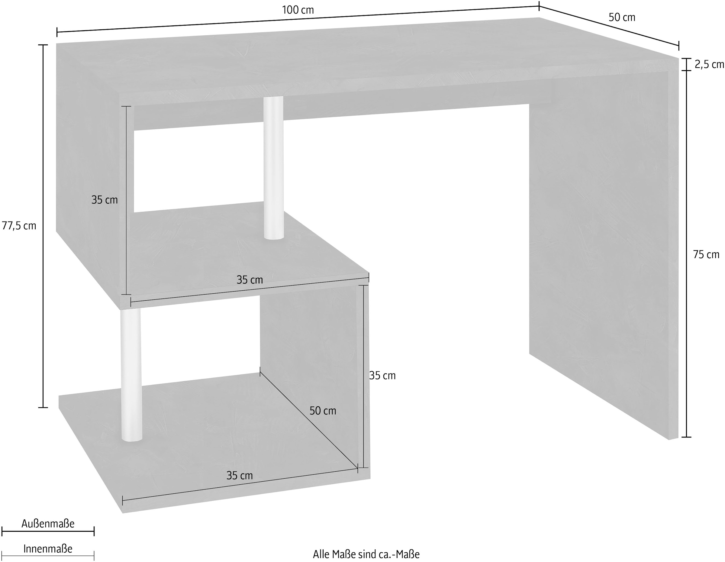 INOSIGN Schreibtisch »Esse, modernes Design«, in verschiedenen Breiten, mit und ohne Monitoraufsatz, Made in Italy