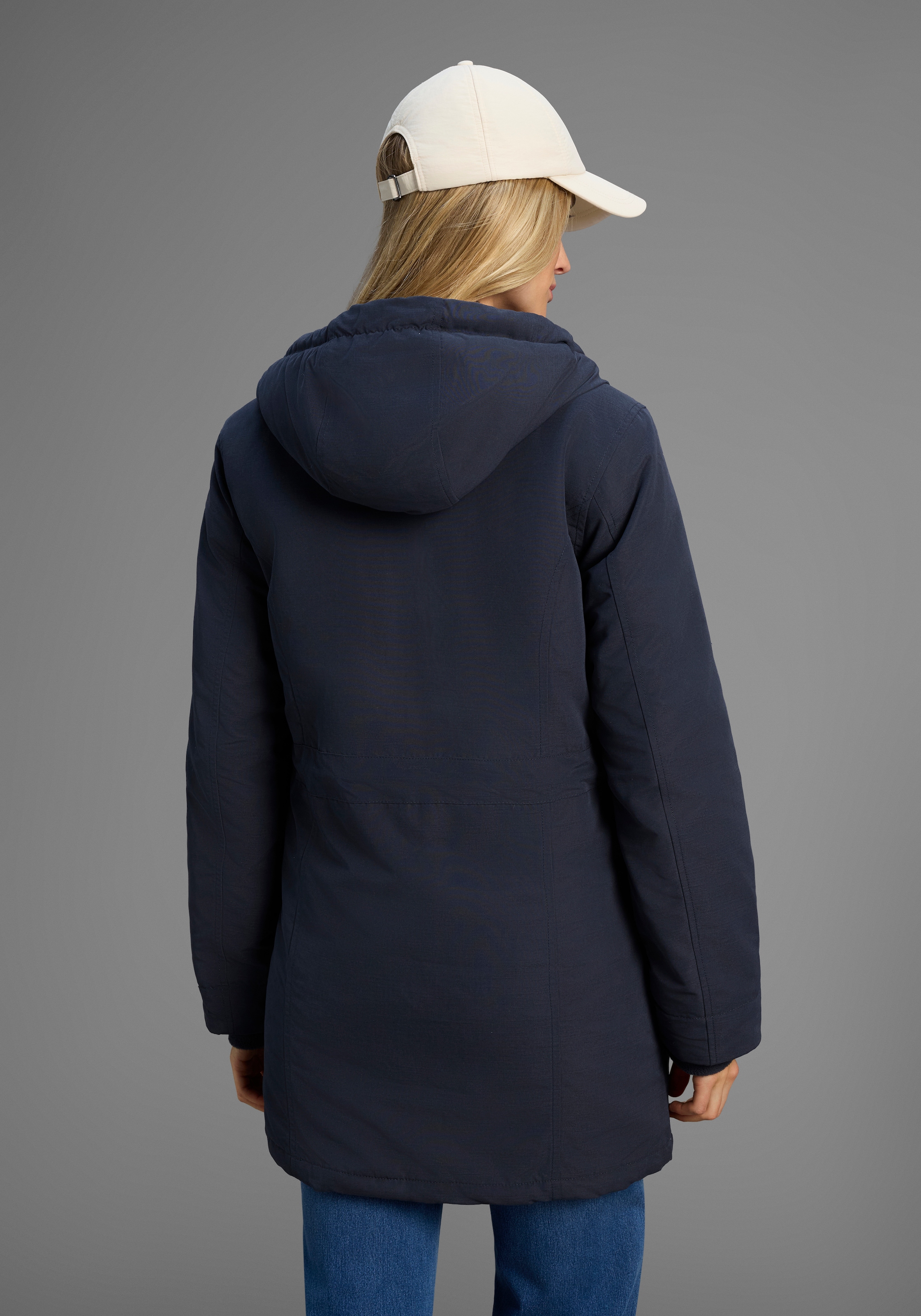 KangaROOS Winterjacke, mit Kapuze, für die kalte Jahreszeit, aus leichtem Webstoff, modisch