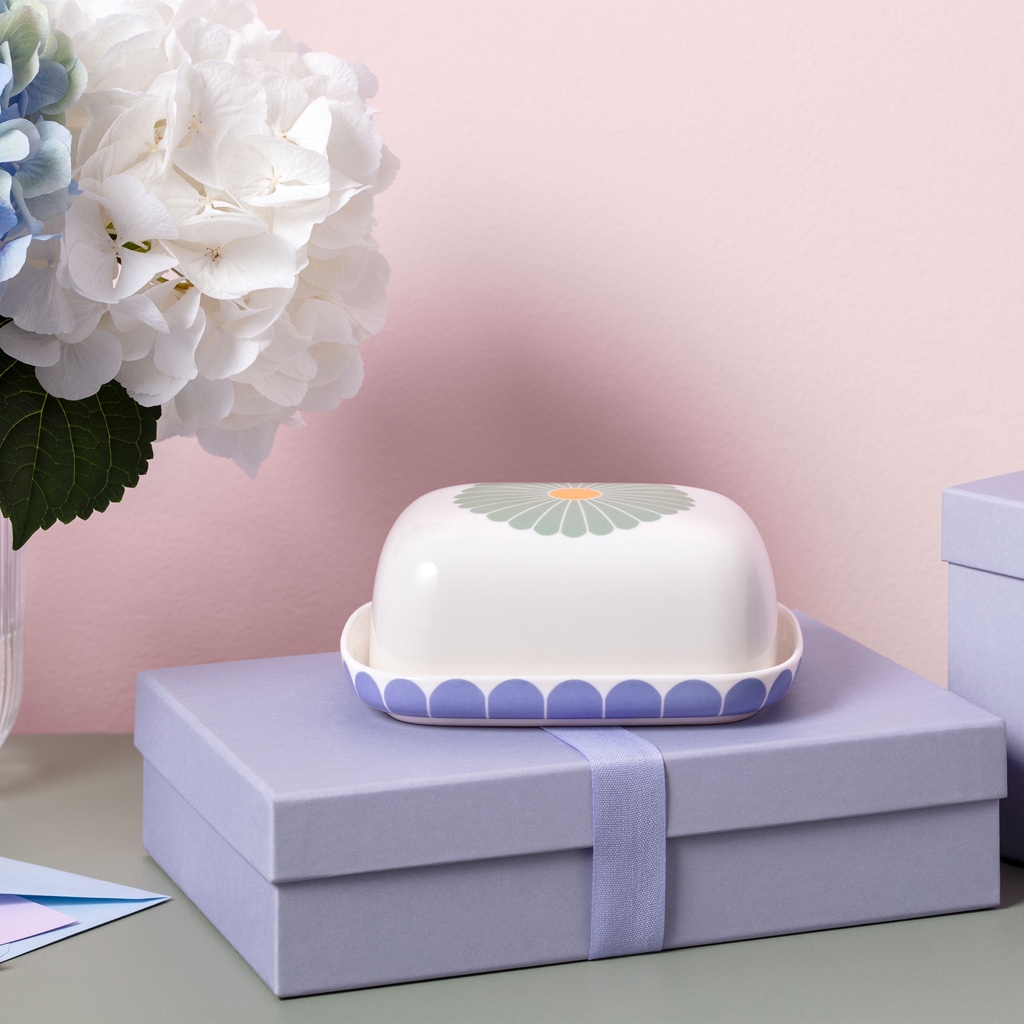 Villeroy & Boch Butterdose »Butterdose Fleur Couleur 14,8 x 12,3 cm bunt« Spülmaschinenfest, Mikrowellensicher