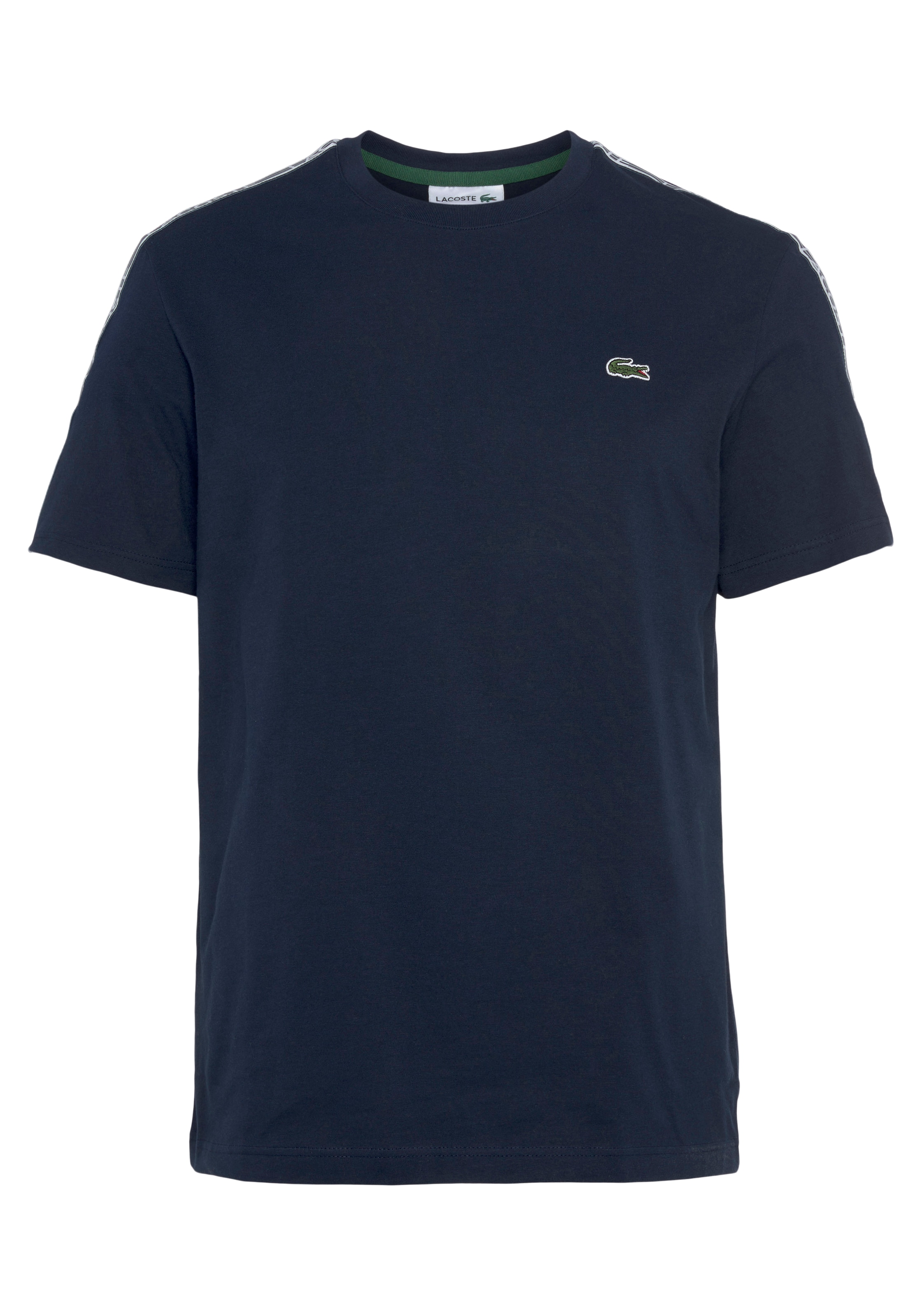 beschriftetem Lacoste mit online den T-Shirt, OTTO bestellen Kontrastband an Schultern bei