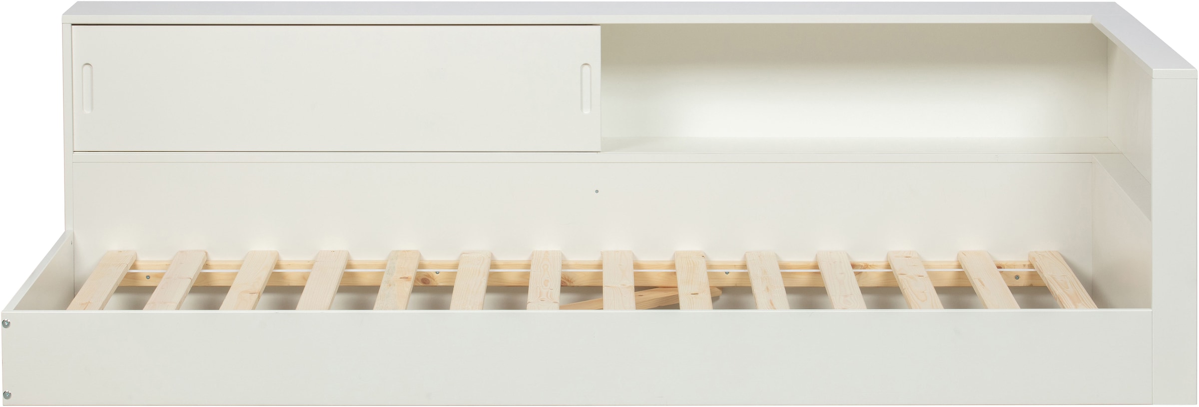 WOOOD Stauraumbett »Connect FSC®-Kiefernholz mit Schiebetür und Stauraum 213x118x60 cm« Einfach zu montierbar, Matratzenmaß 90x200 cm, Pfleiglicht