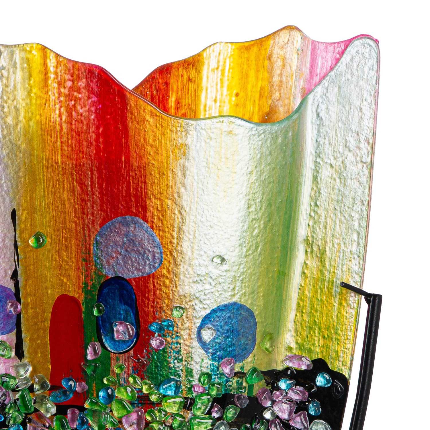 GILDE Dekovase »Bodenvase oval Manto blau; pink H. 49 cm«