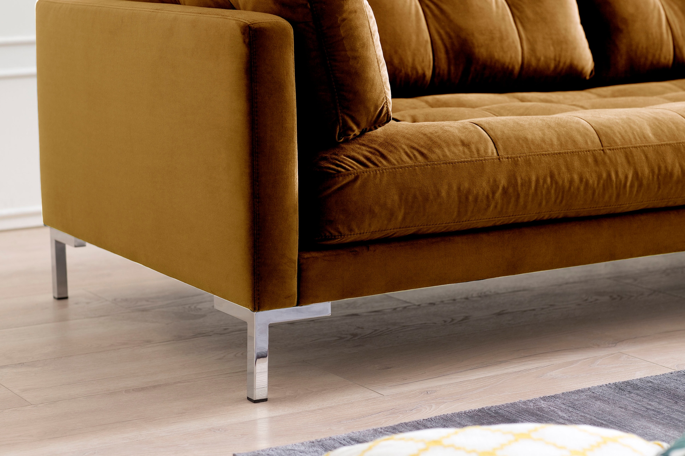 Trends by HG 3-Sitzer »Landau«, in Cord-Stoff mit Metallfuß