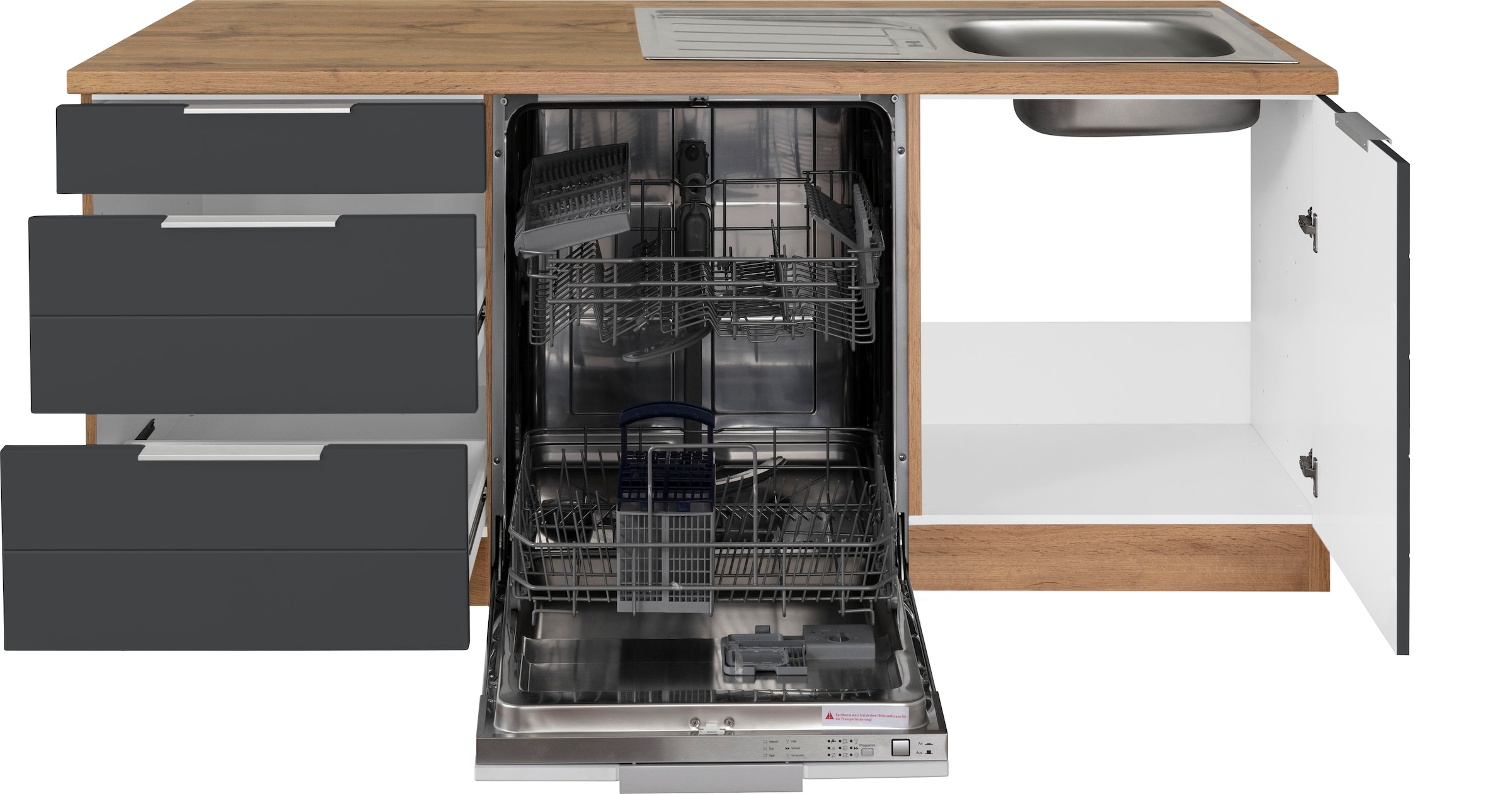 KOCHSTATION Winkelküche »KS-Luhe« Stellbreite 240x270 cm, wahlweise mit oder ohne E-Geräten, MDF-Fronten