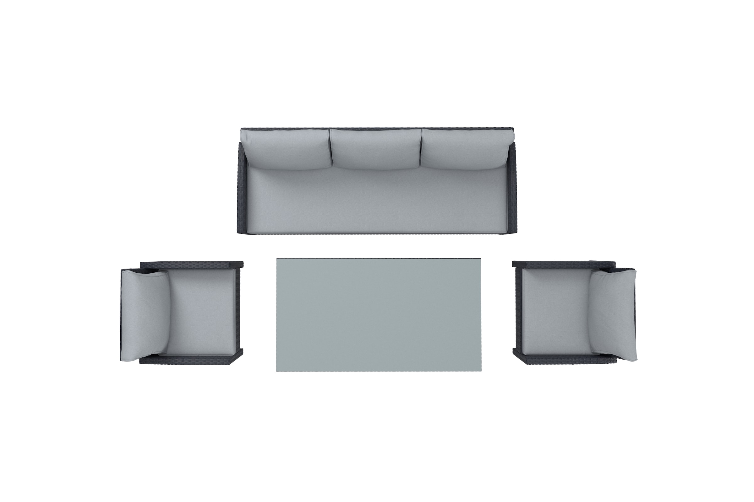 KONIFERA Gartenlounge-Set »»Brooklyn««, (Set, 12 tlg., 1x 3er Sofabank, 2 Sessel, Tisch 66x120x74 cm, inkl. Auflagen), Stahl/Polyrattan