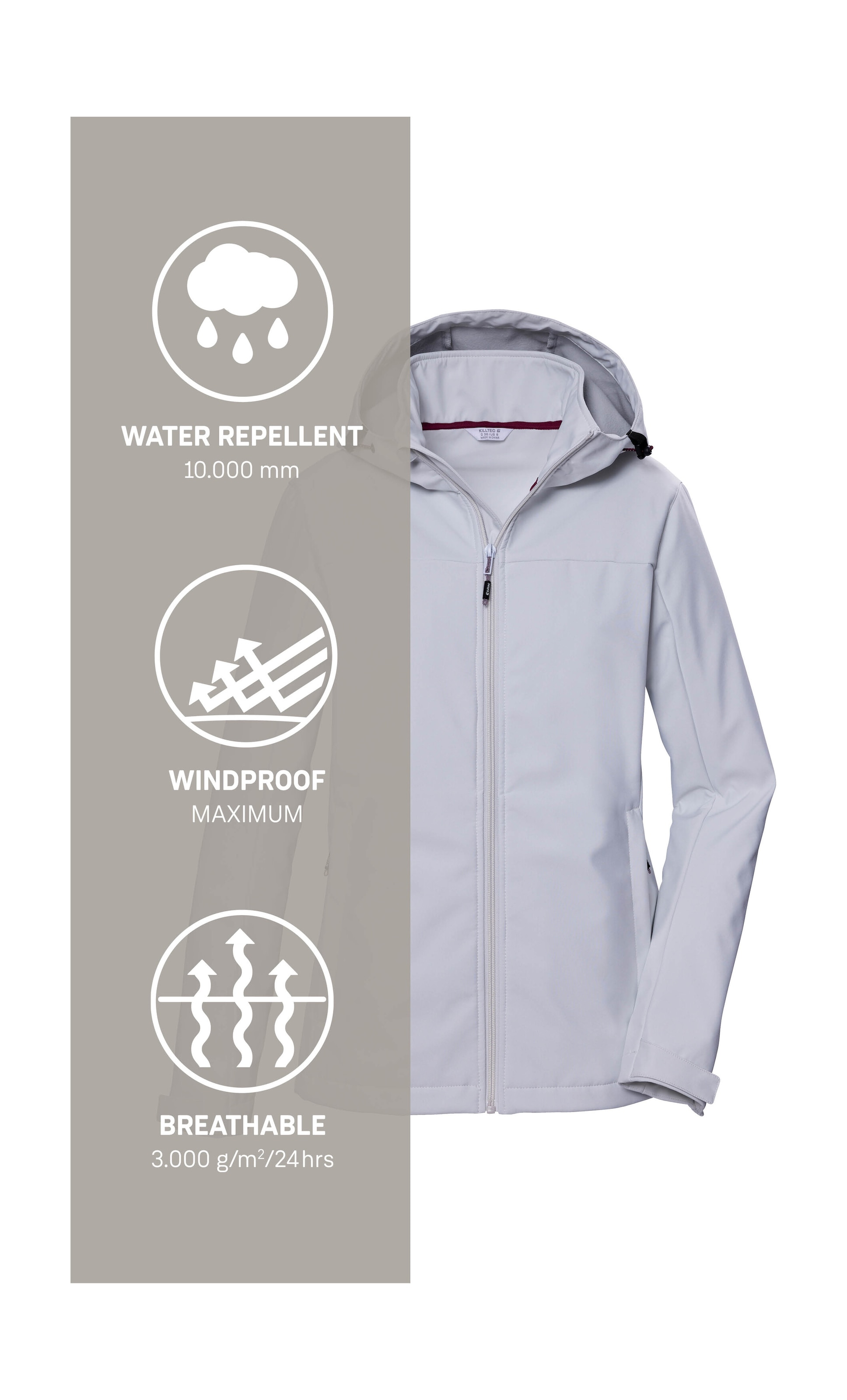 Killtec Softshelljacke »KOS 102 WMN SFTSHLL JCKT«, Wasserabweisende, atmungsaktive Softshelljacke, PFAS-frei imprägniert