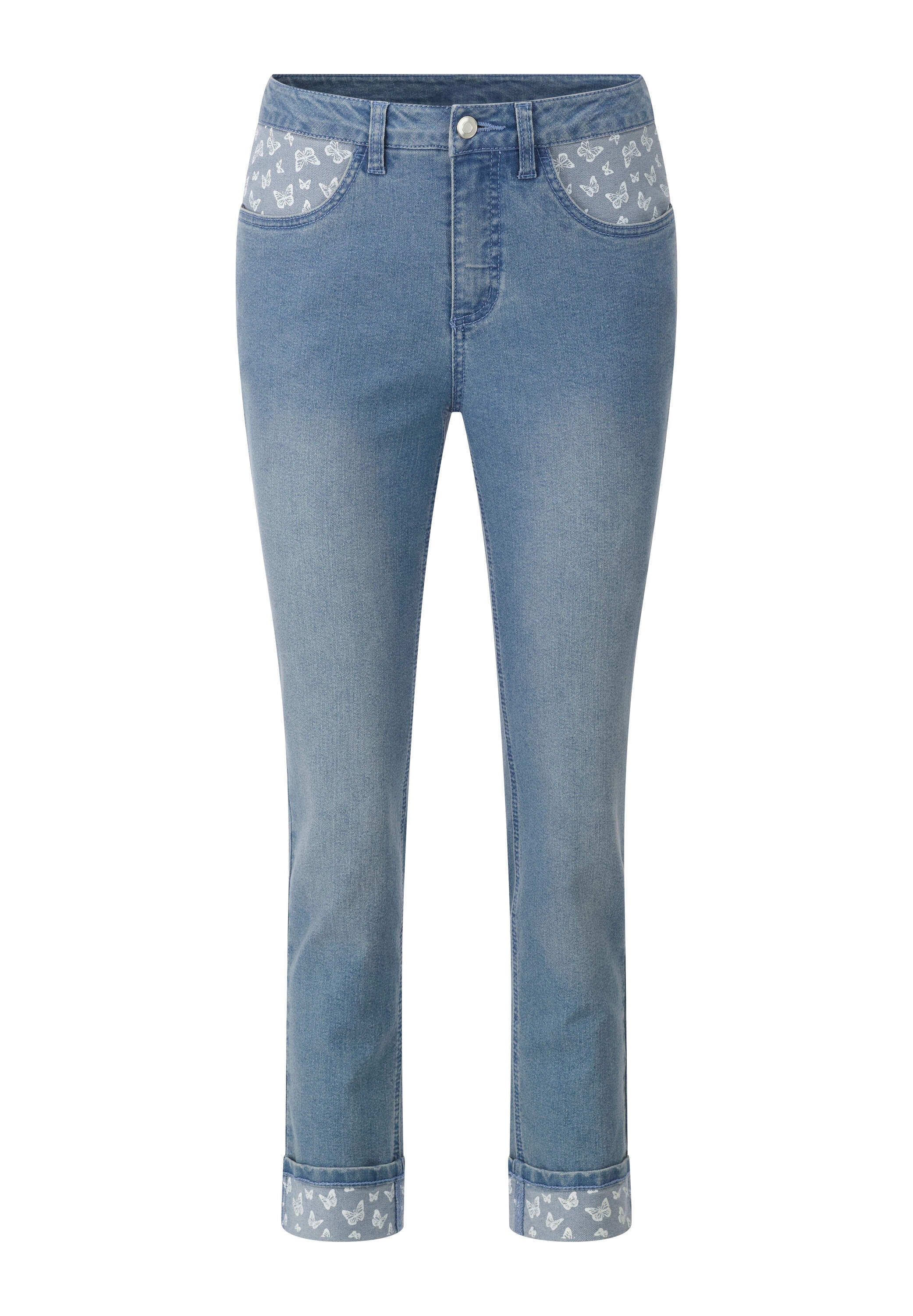 Sieh an! Bequeme Jeans »7/8-Jeans 7/8-Jeans mit Schmetterlings-Einsätzen«
