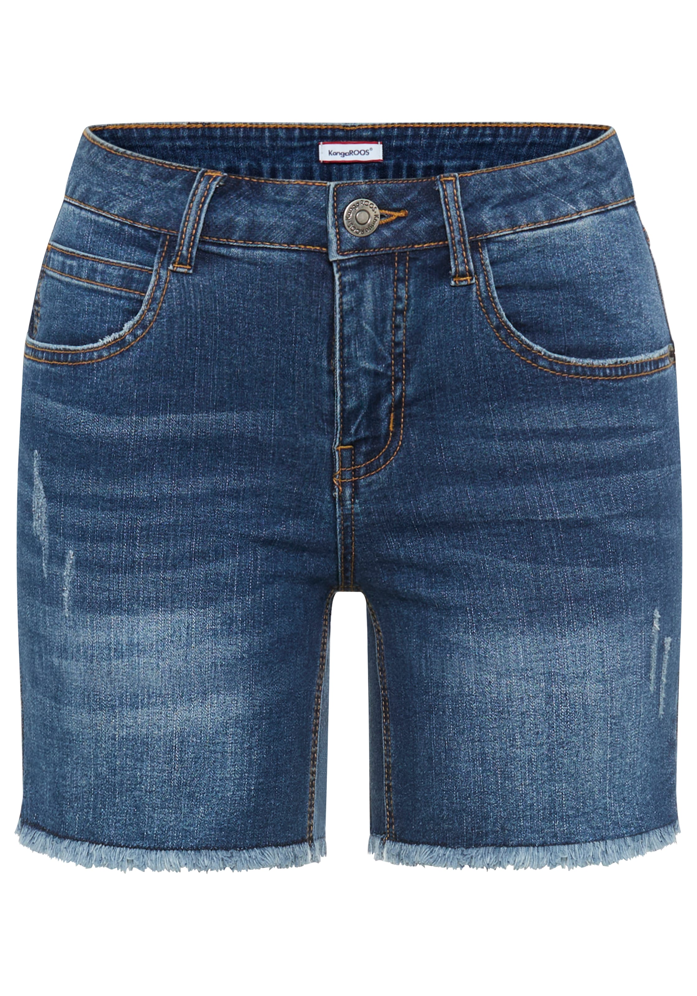 KangaROOS Jeanshotpants kurze Schnittform,  mit Destroyed-Effekten,  klassische Leibhöhe