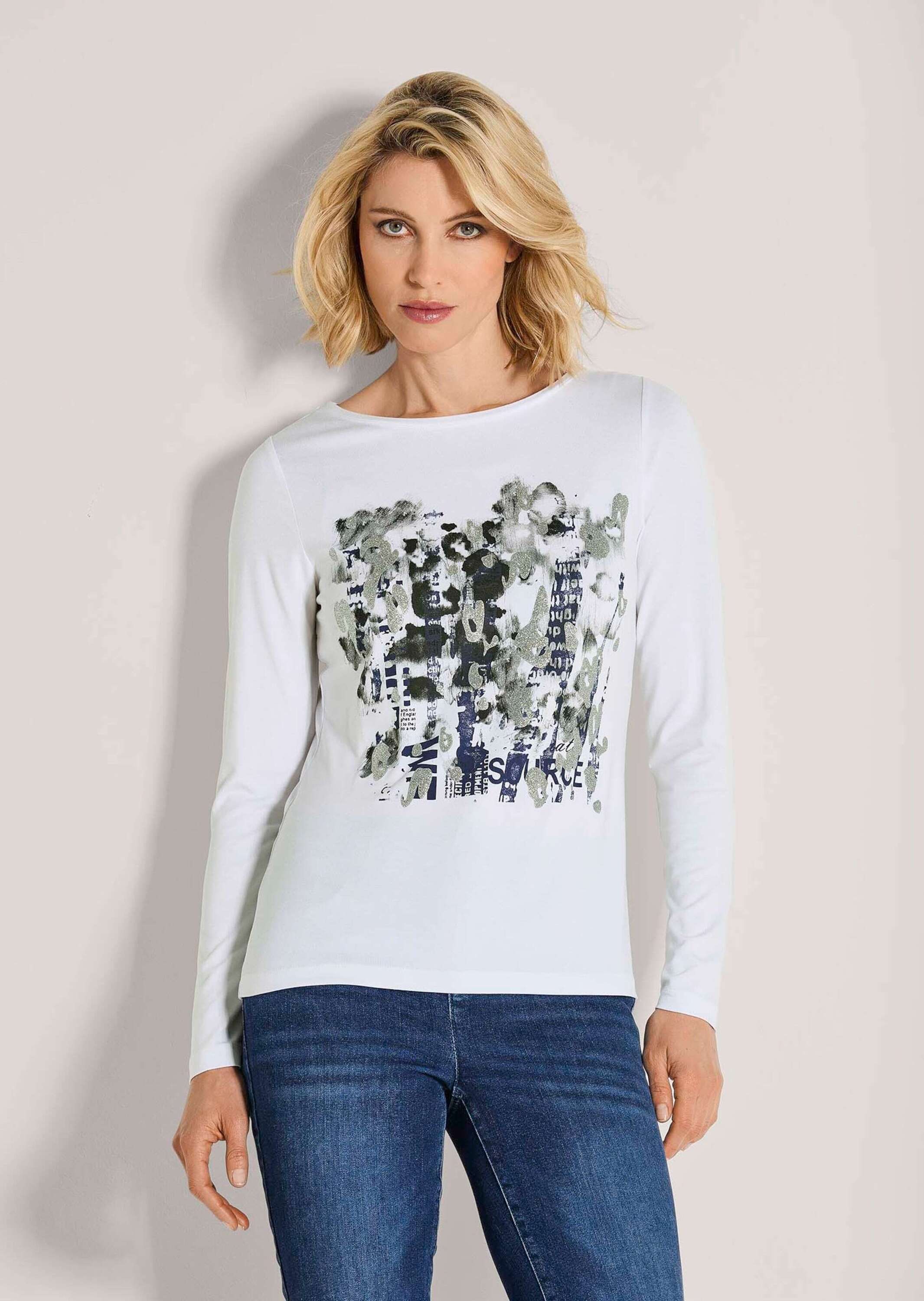 MADELEINE Langarmshirt »Blusenshirt Glamouröses Oberteil mit Straßakzenten«