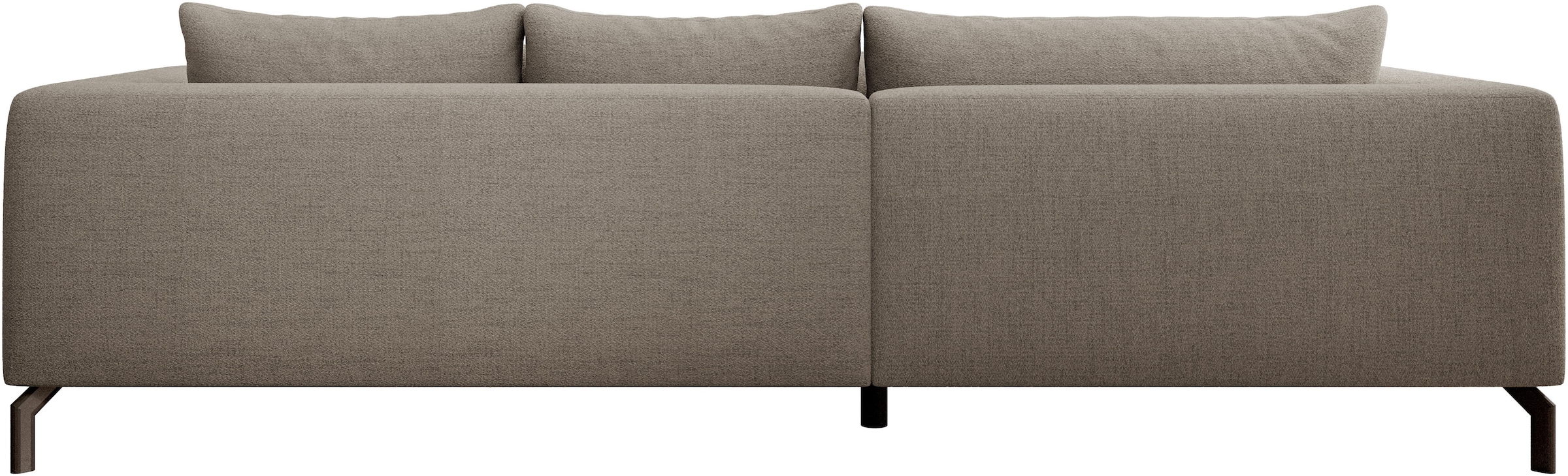 Home affaire Ecksofa »Cross, mit softem Sitz, L-Form, wendbare Zierkissen, Breite 284 cm« Couch mit vielen Kissen, stylische Kreuznaht, elegante Metallfüße