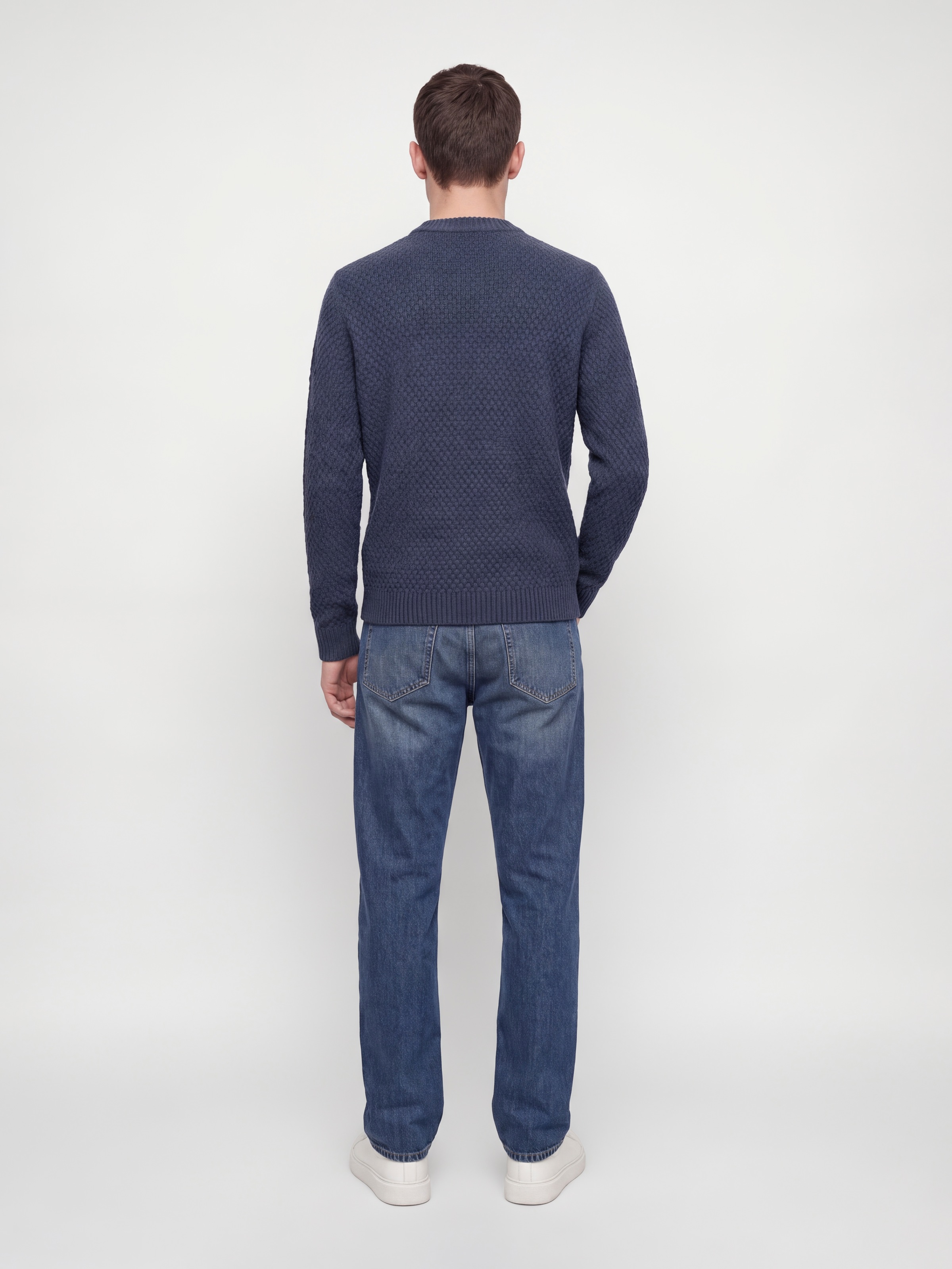 Jack & Jones Rundhalspullover »JJBLAKE KNIT CREW NECK SN« Materialmix, relaxed fit