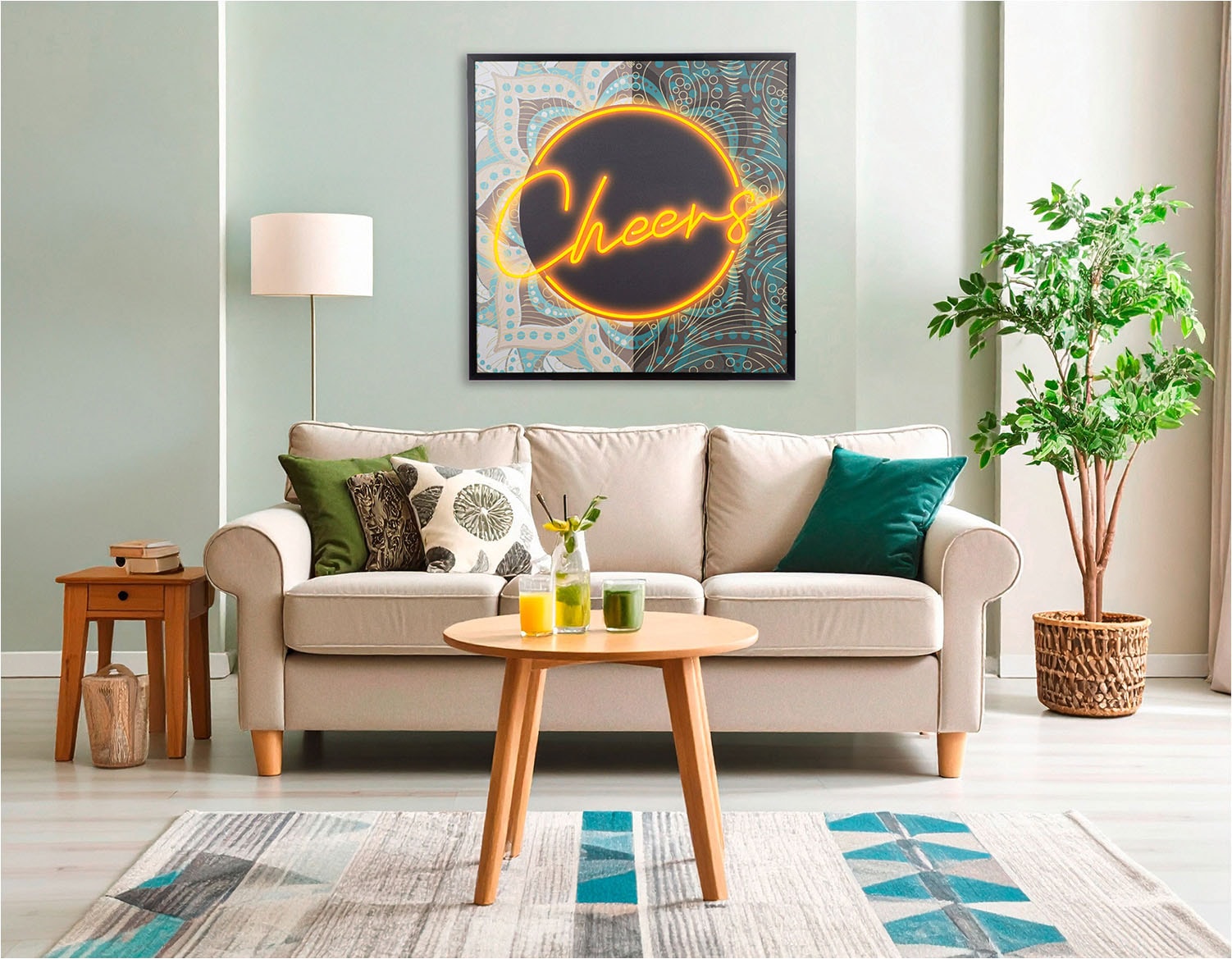 GILDE Leinwandbild »Bild quadratisch Cheers« Schriftzug 1 Stk. tlg.