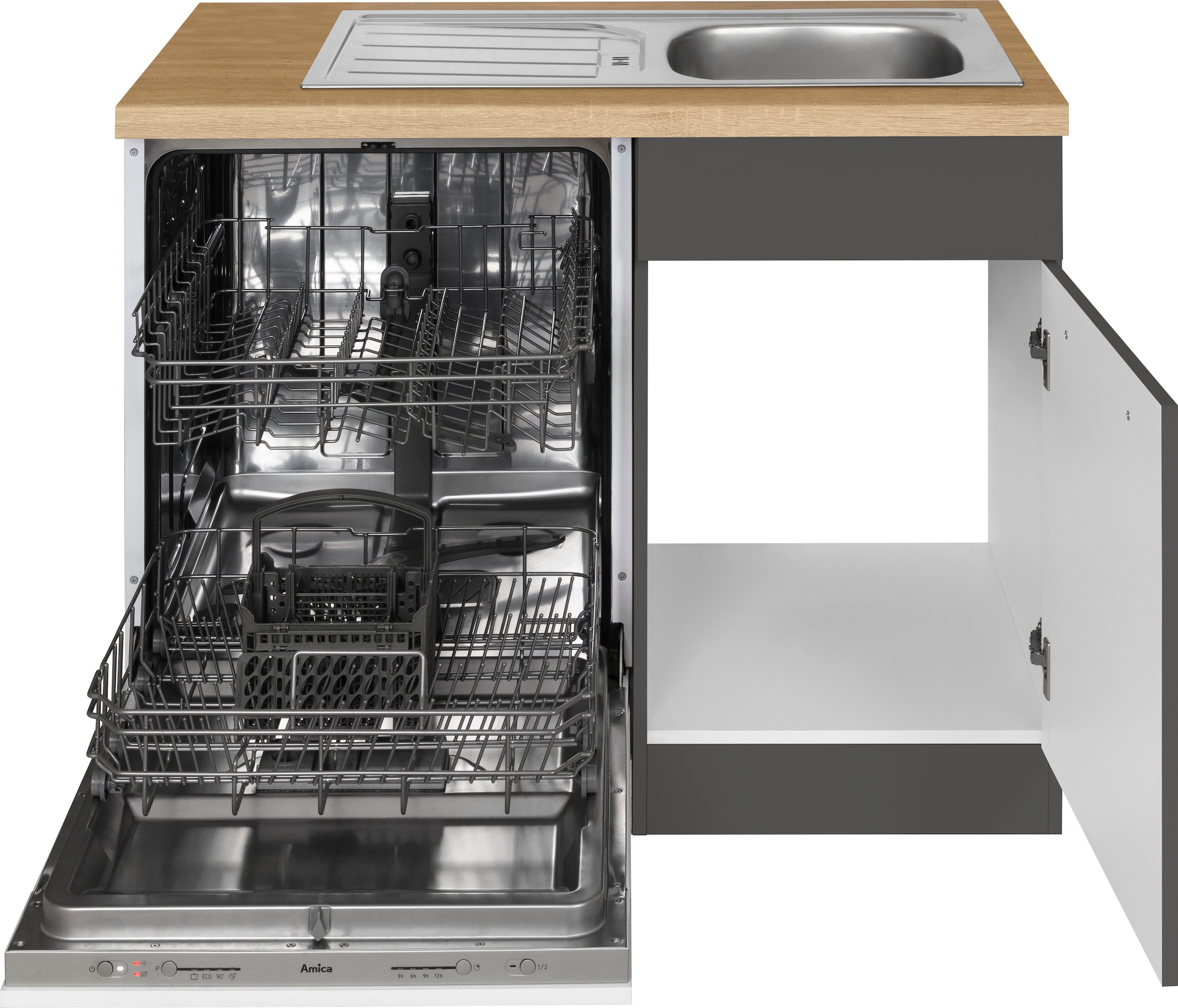 wiho Küchen Winkelküche »Unna«, mit E-Geräten, Stellbreite 220 x 170 cm bei  OTTO