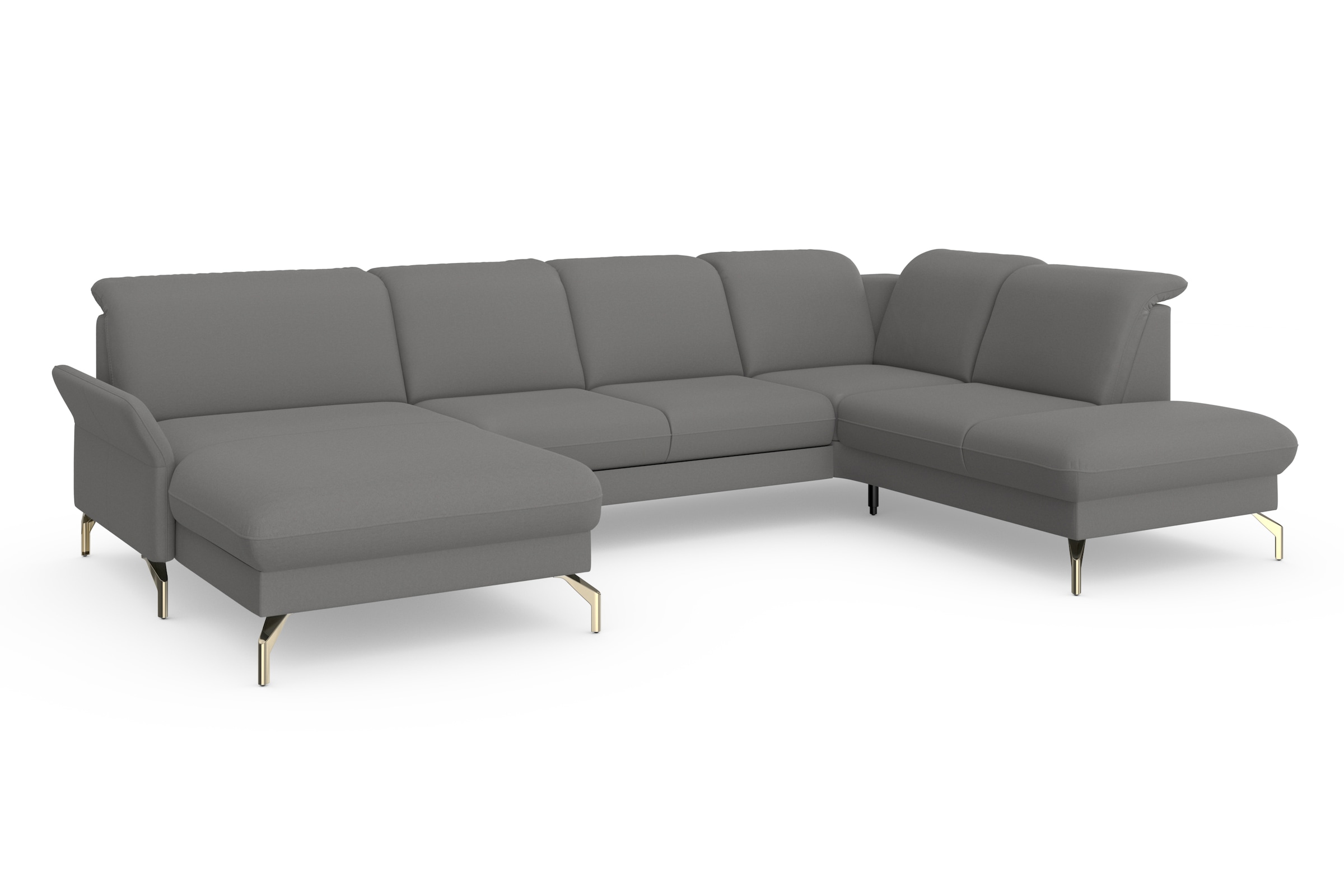 sit&more Wohnlandschaft »Fashion U-Form« wahlweise mit Kopfteilverstellung, Vorziehsitz, motorisch, Nickelfüße