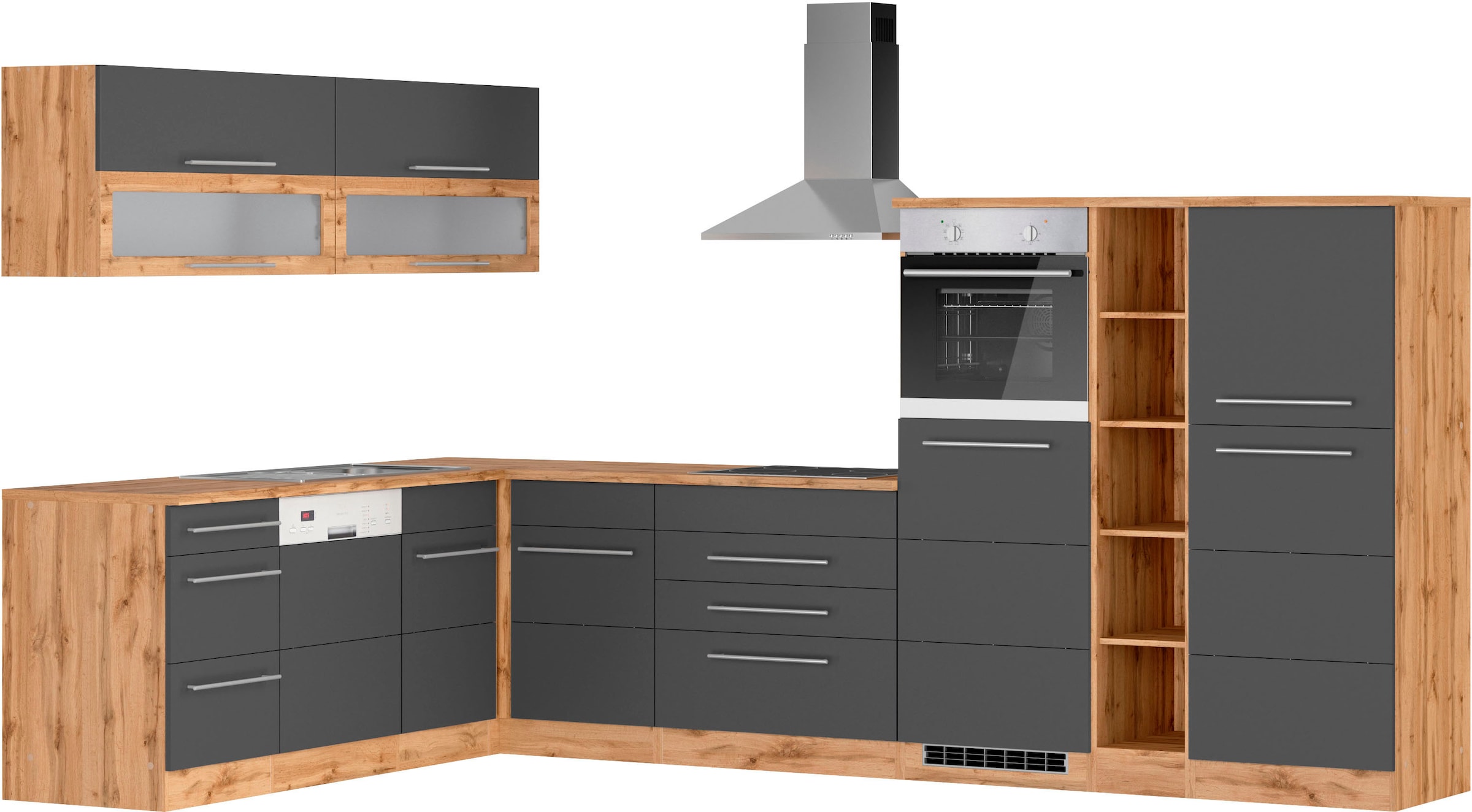 KOCHSTATION Winkelküche »KS-Wien« Stellbreite 220 x 340 cm, wahlweise mit E-Geräten