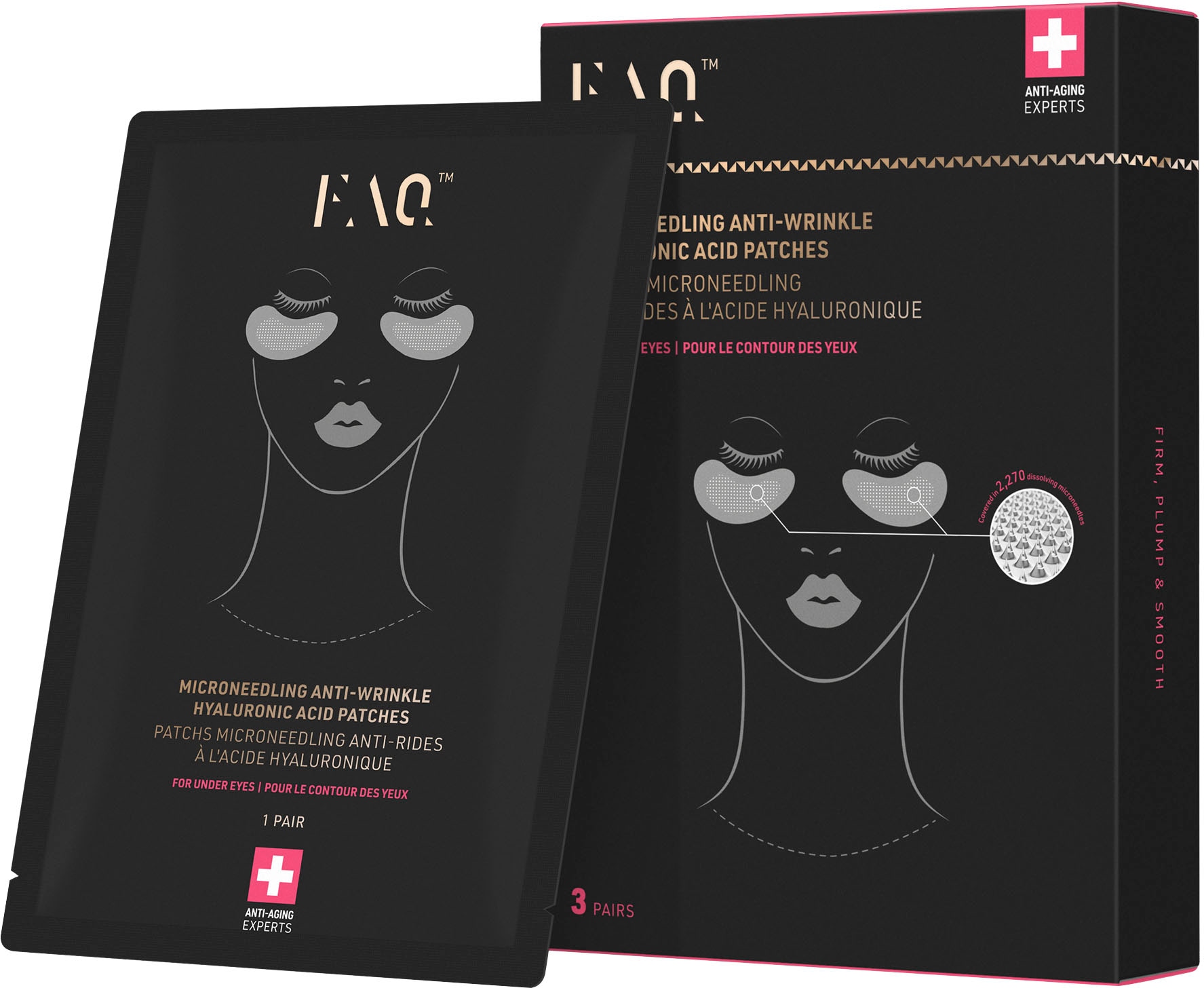 Hyaluron Serum »FAQ™ Microneedling Anti-Wrinkle Hyaluronic Acid Patches For Under Eyes«