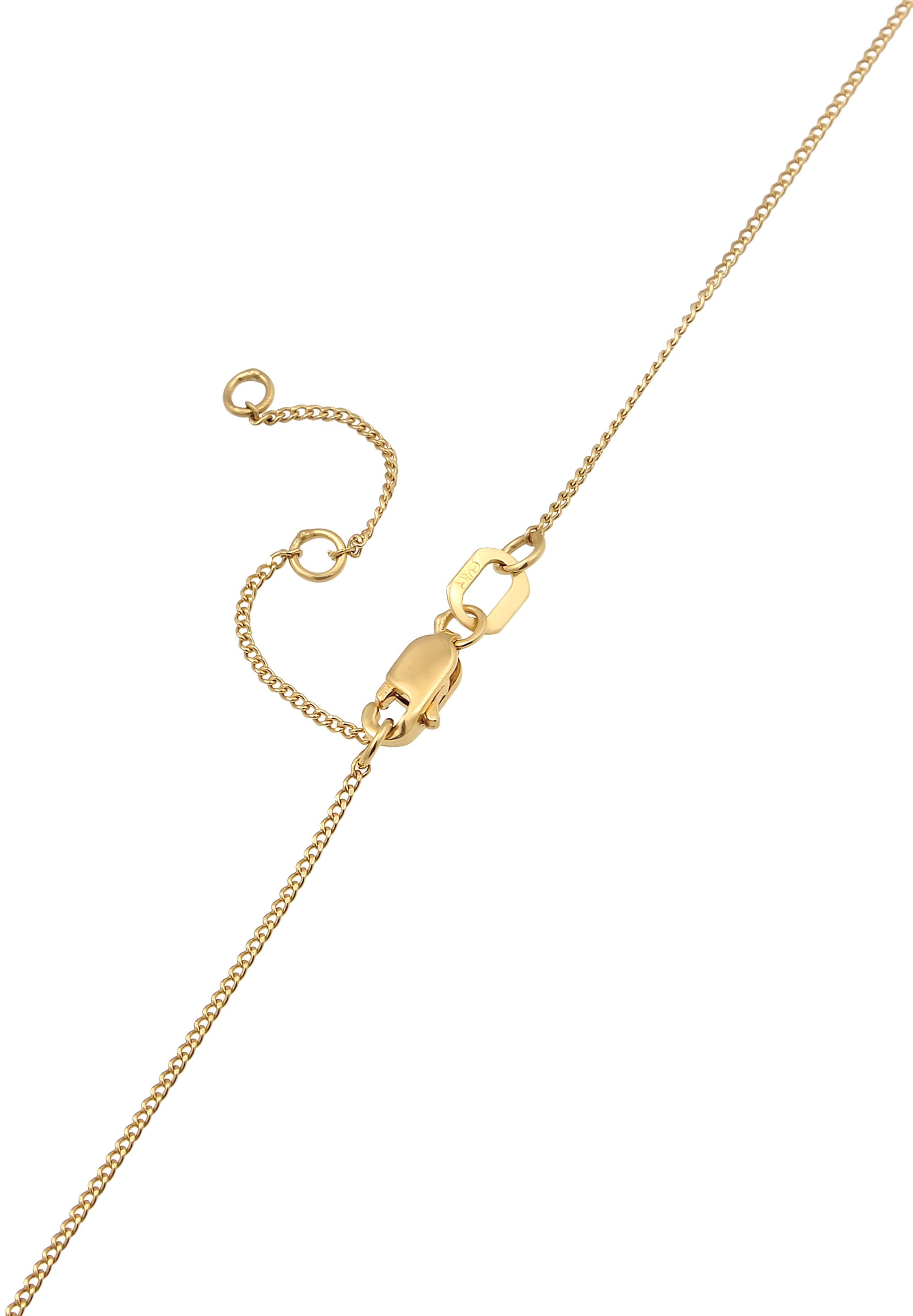 Elli DIAMONDS Silberkette »Halskette Herz Diamant Weiß Brillantschliff (0.005 ct) 375 Gelbgold«