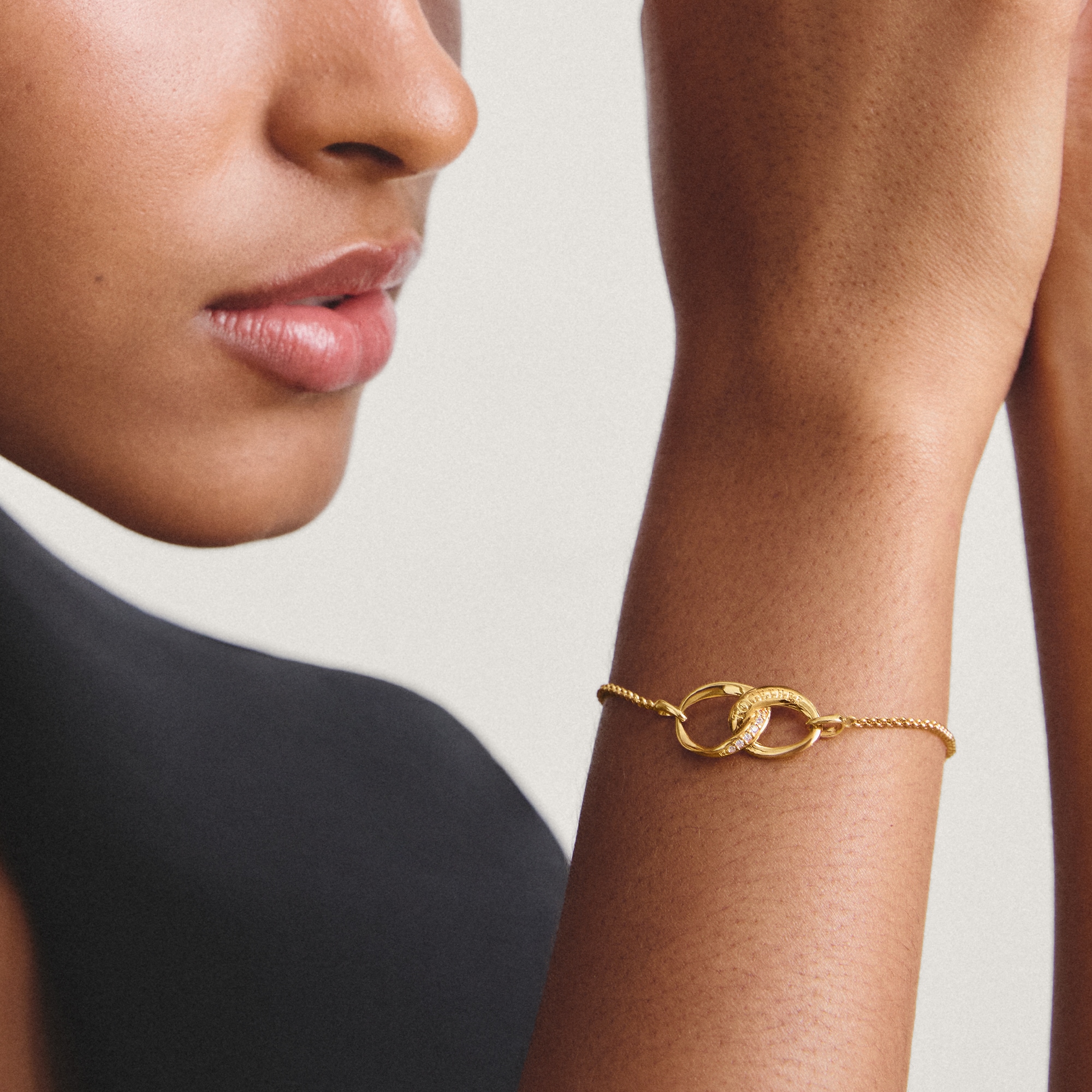 THOMAS SABO Armband »Together Armband gelbgoldfarben« mit Zirkonia (synth.)